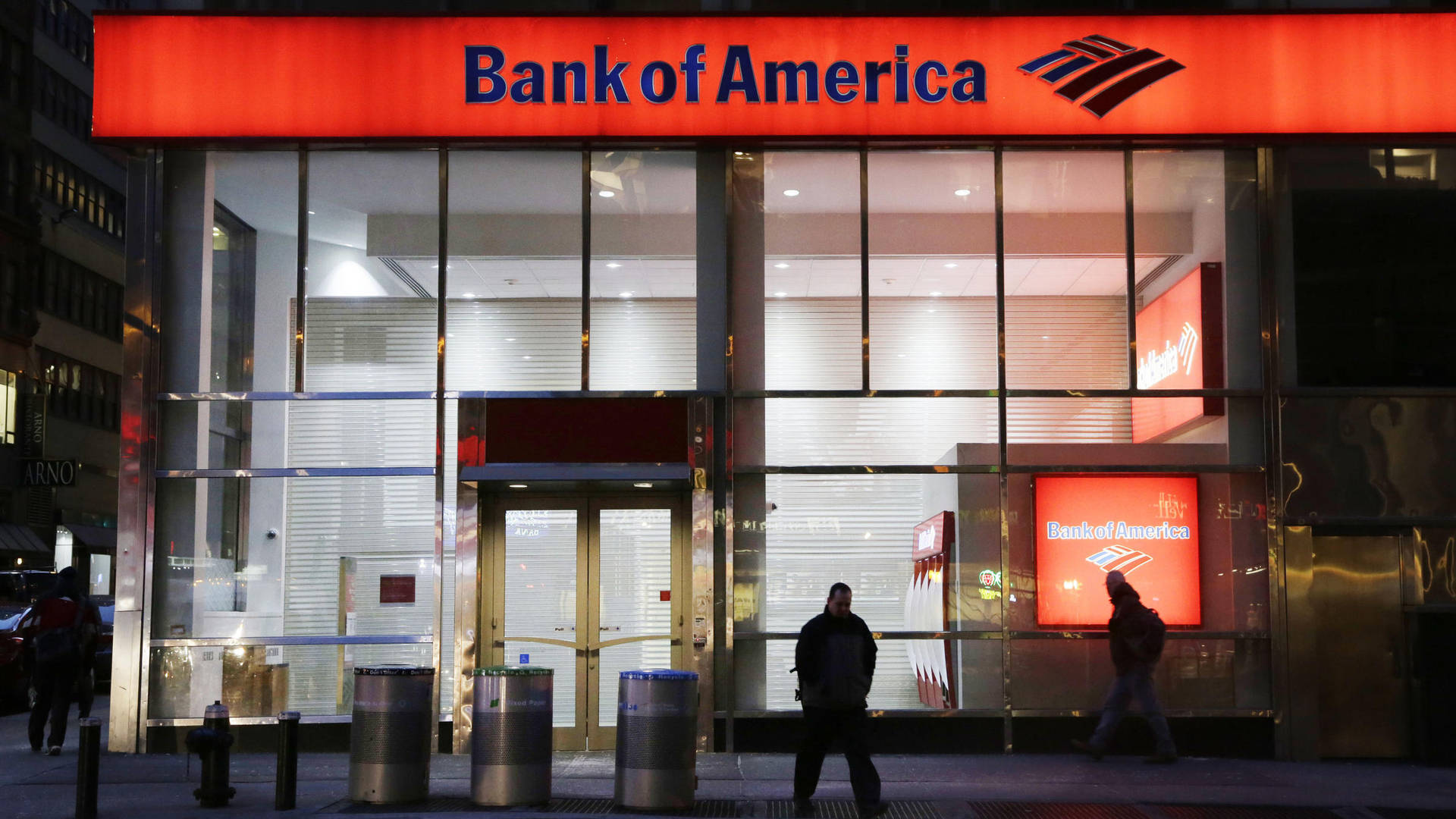 Bank Of America Facade At Night