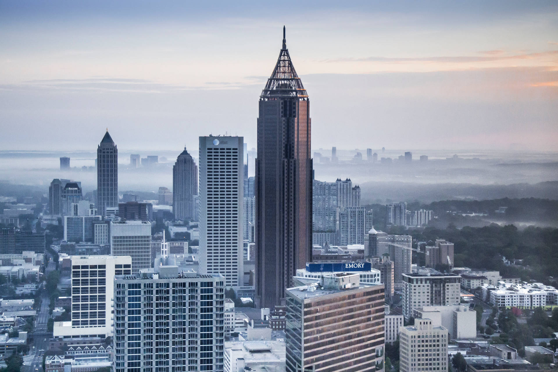 Bank Of America Plaza Atlanta Skyline Background