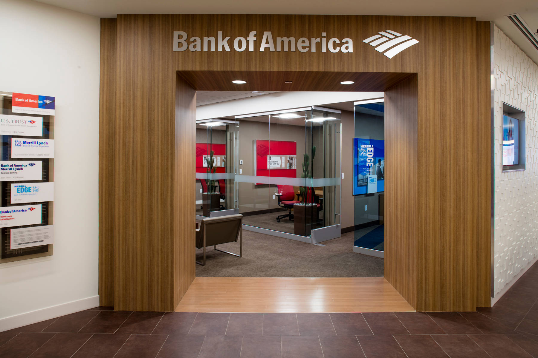 Bank Of America Wooden Entryway