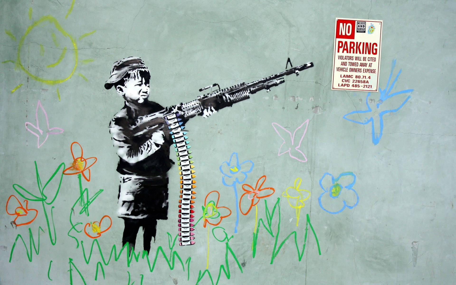 Banksy Child Soldier Background