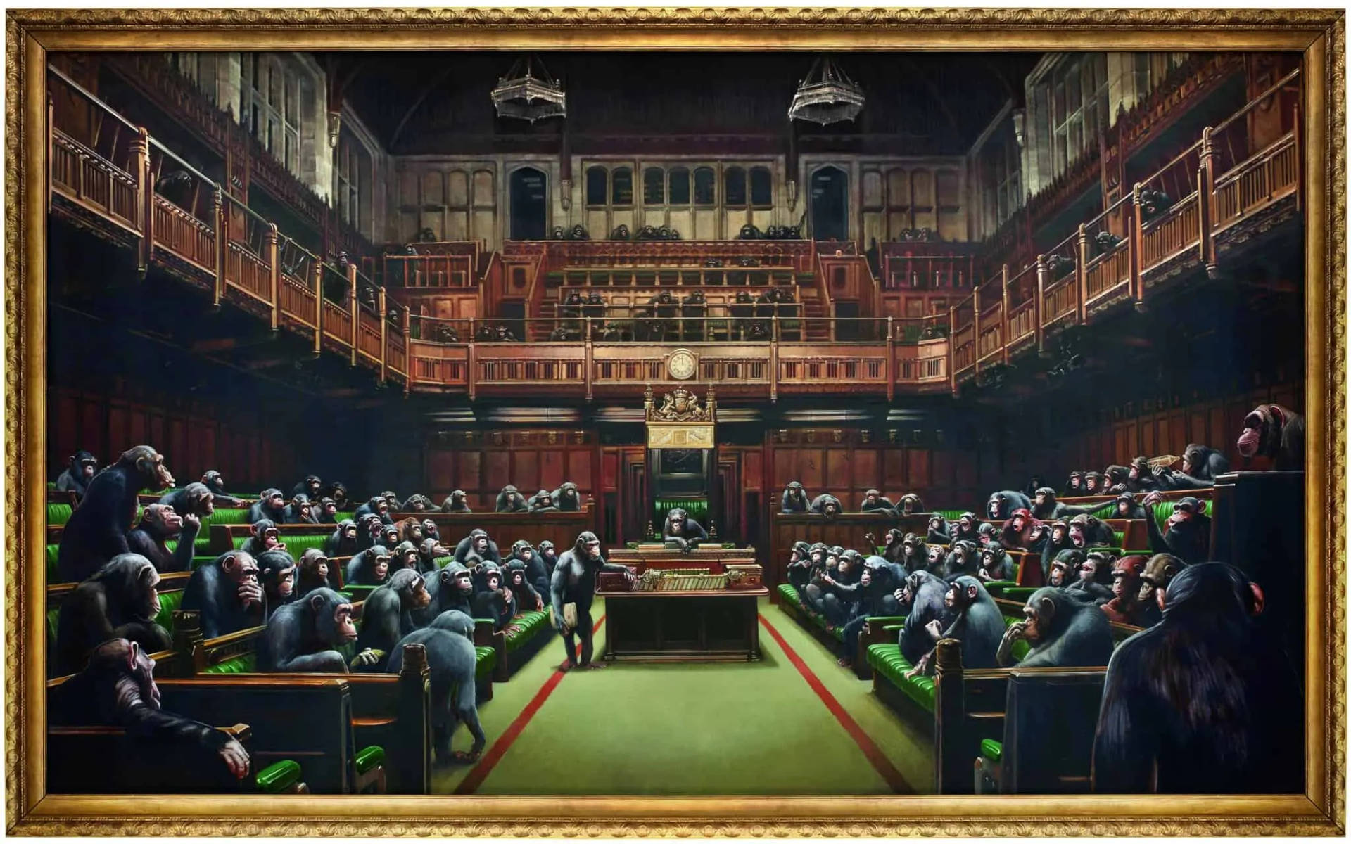 Banksy Devolved Parliament Painting