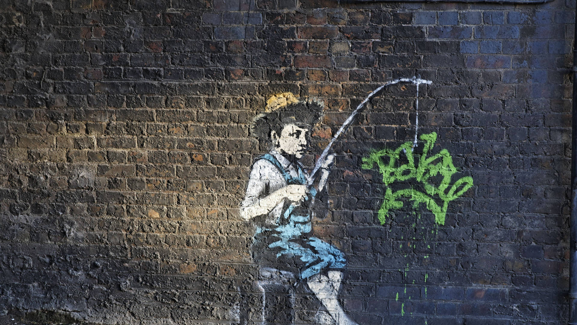 Banksy Fishing Boy