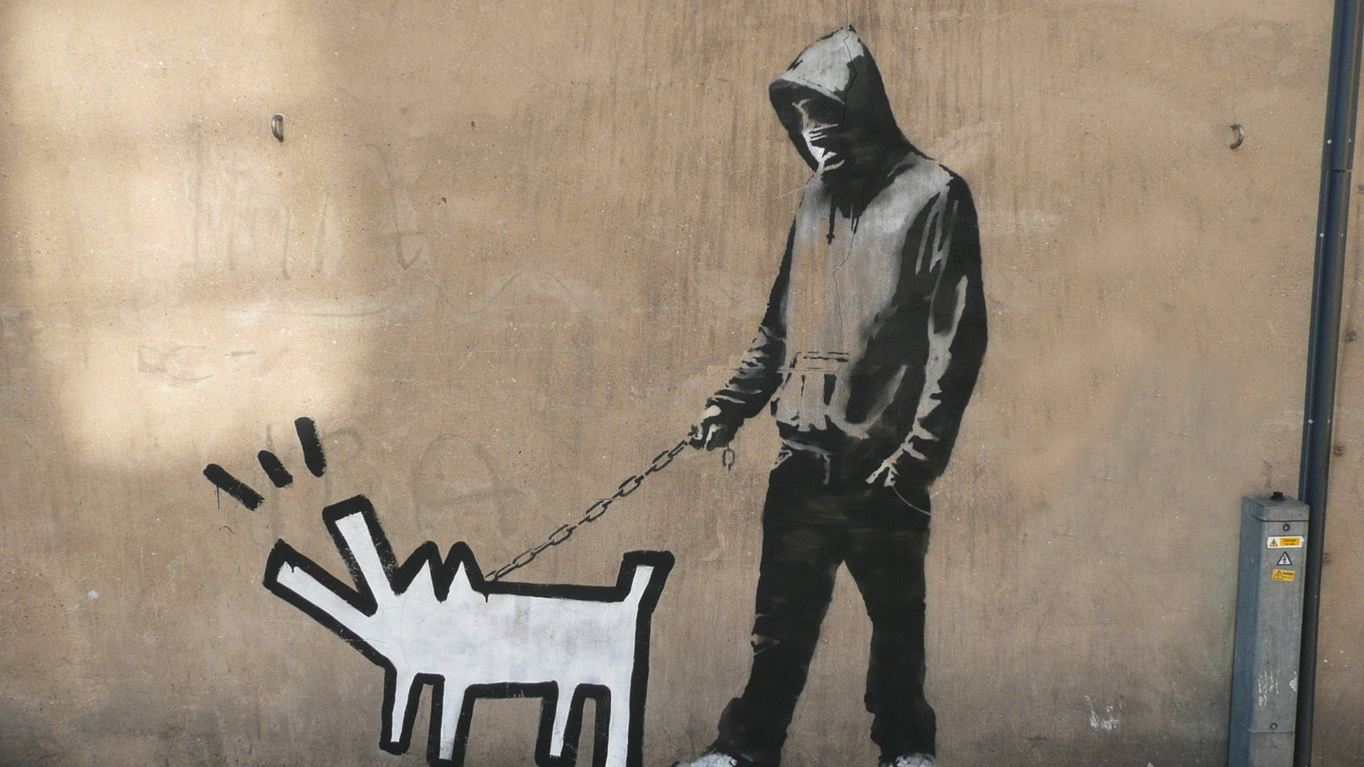 Banksy Keith Haring Dog Background