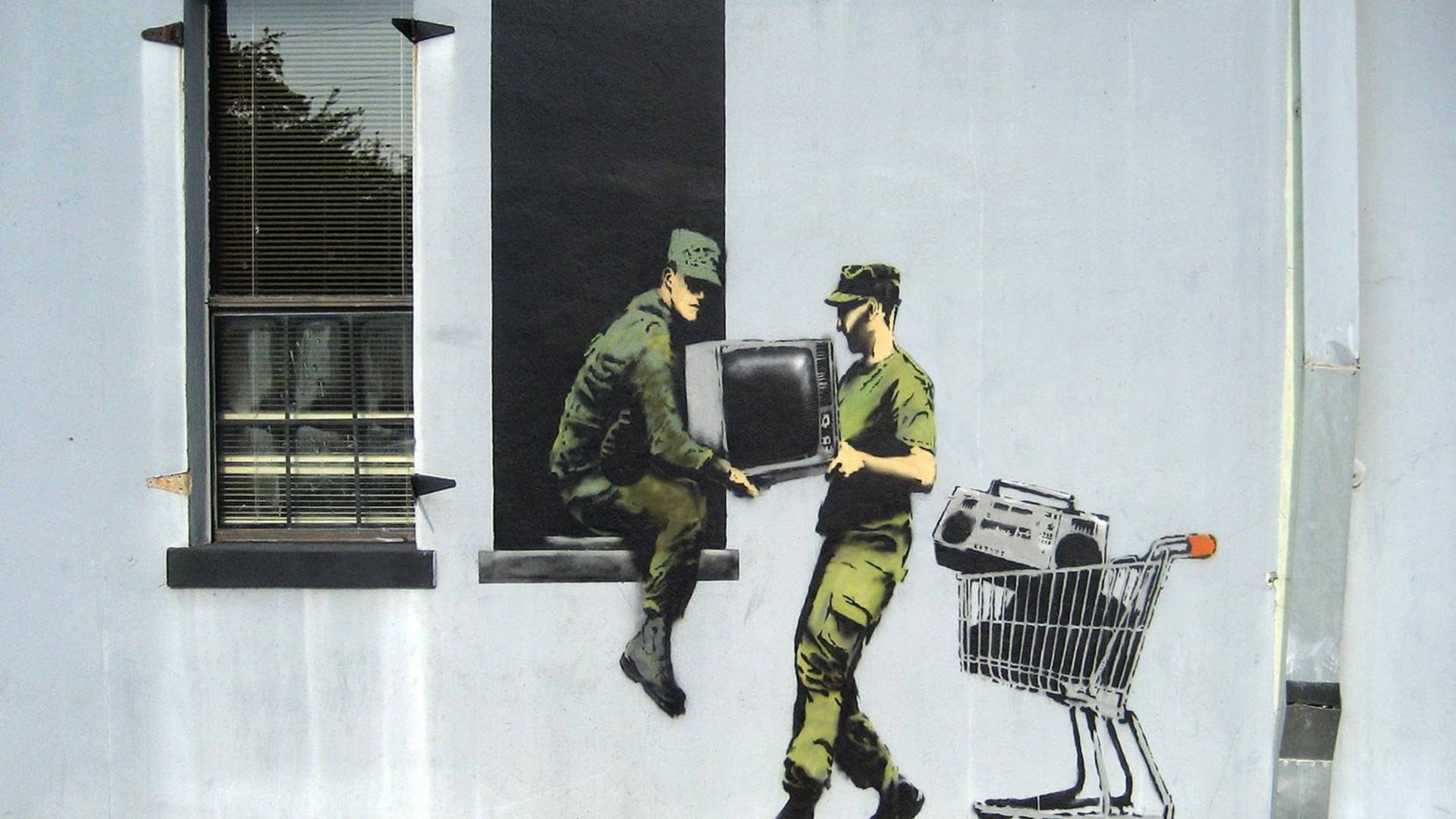Banksy Looting Soldiers Background