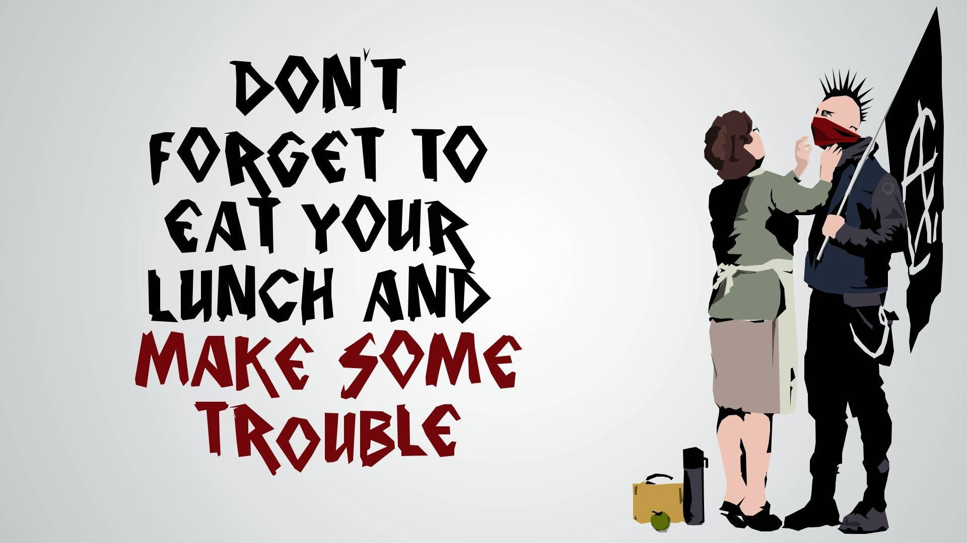 Banksy Make Some Trouble Mural Background