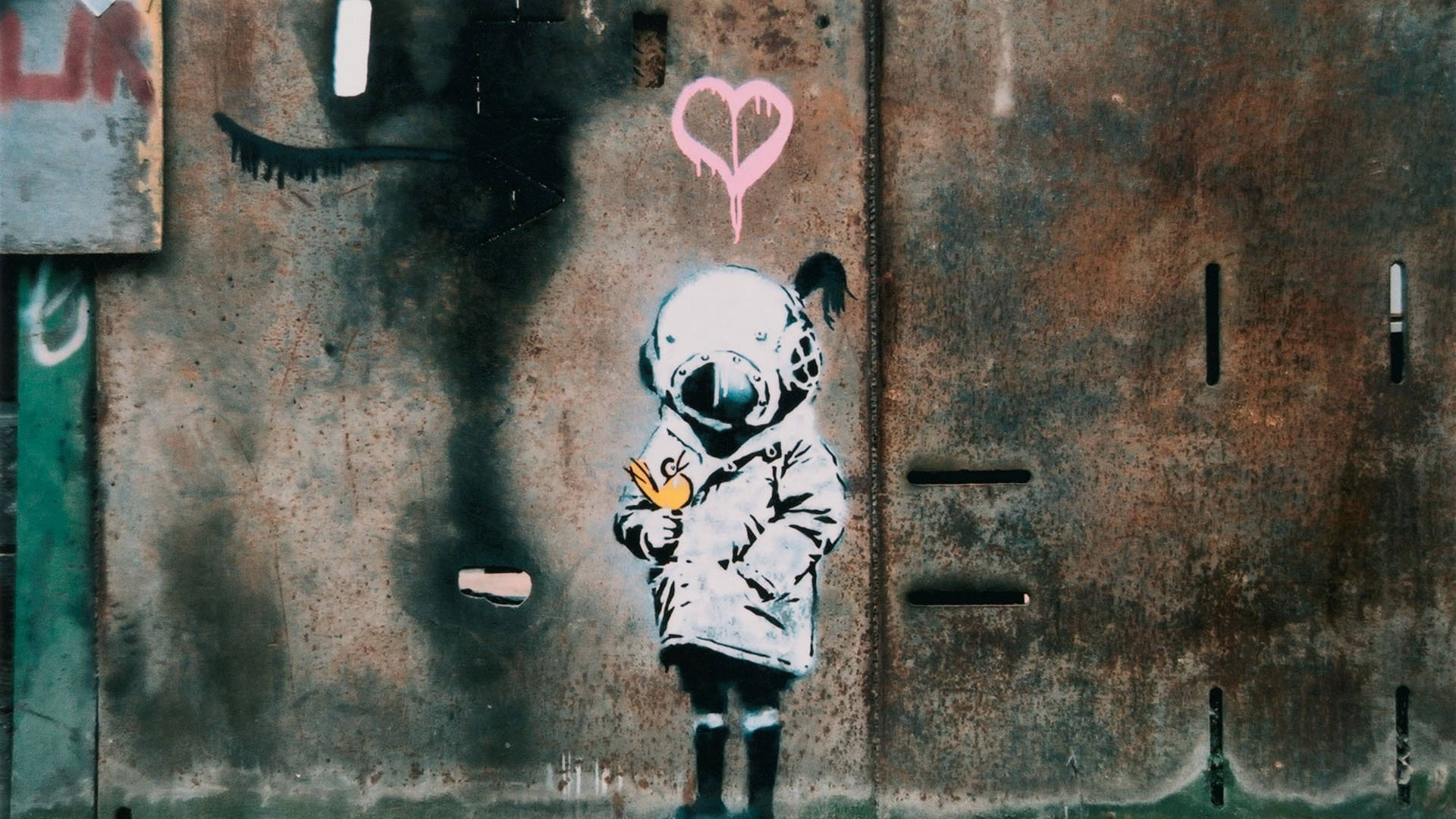 Banksy Space Girl Background