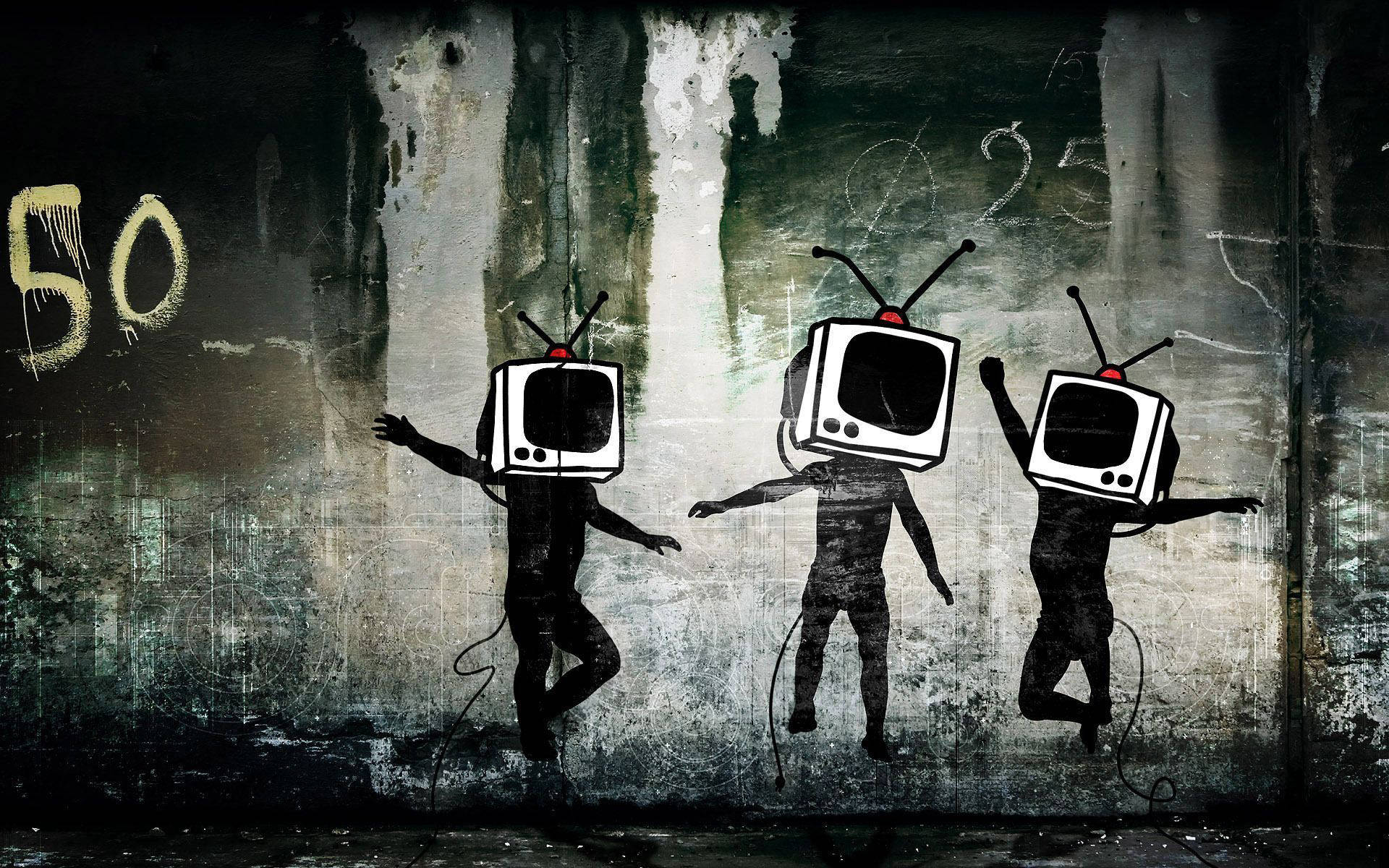 Banksy Tv Head Background