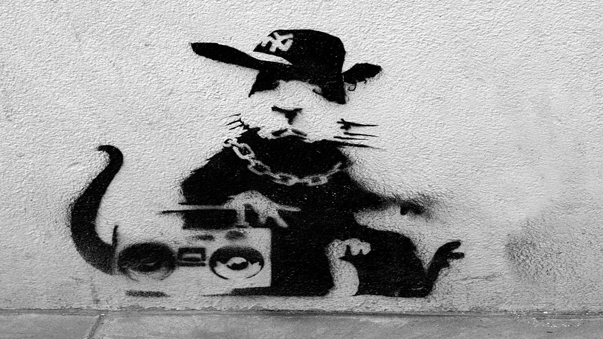 Banksy’s Gangsta Rat Background