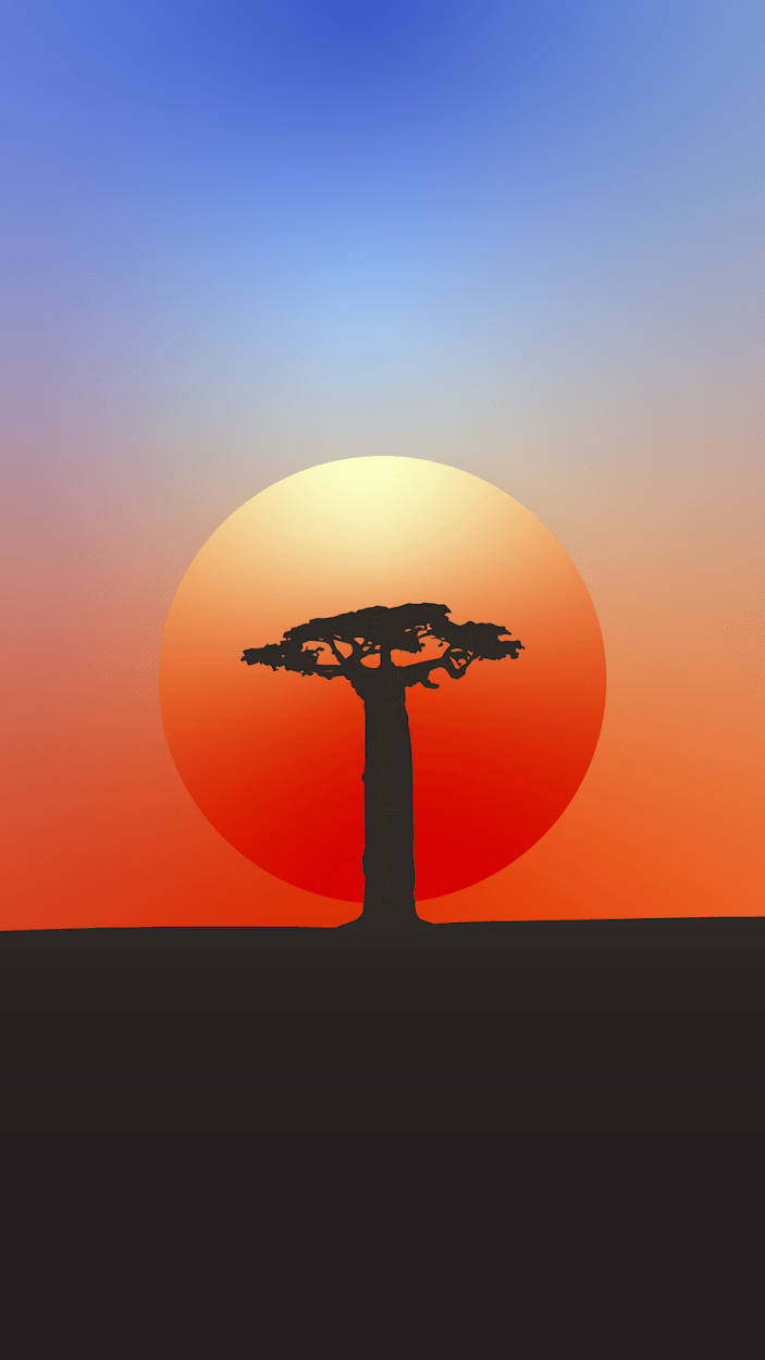 Baobab Tree Vector Art Africa Iphone Background