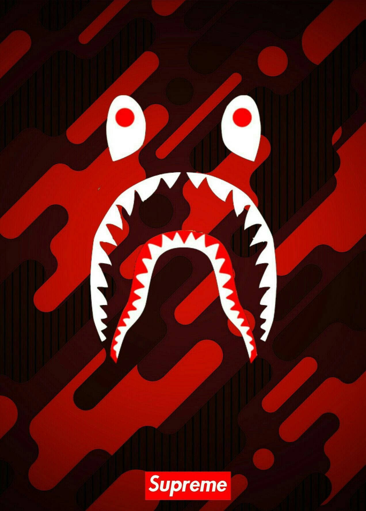 Bape Shark Supreme Logo Background