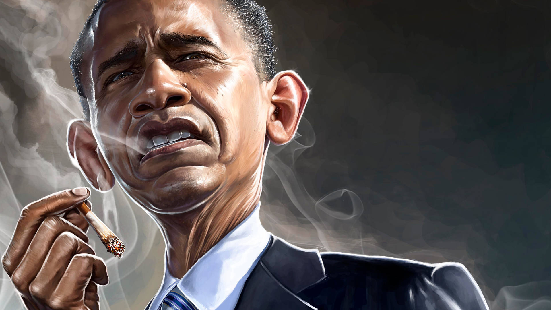 Barack Obama Caricature Illustration Background