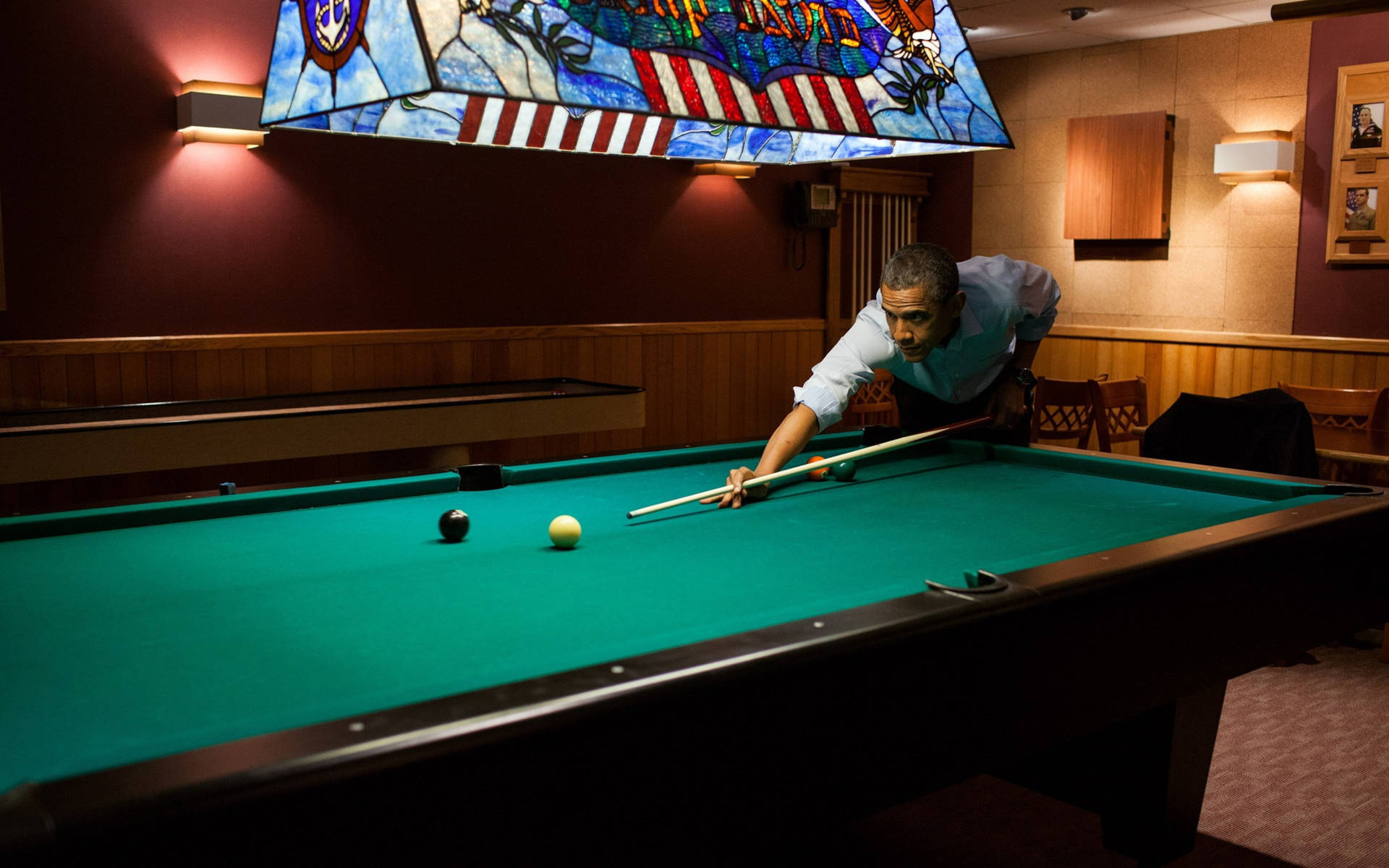Barack Obama Playing Billiards Background