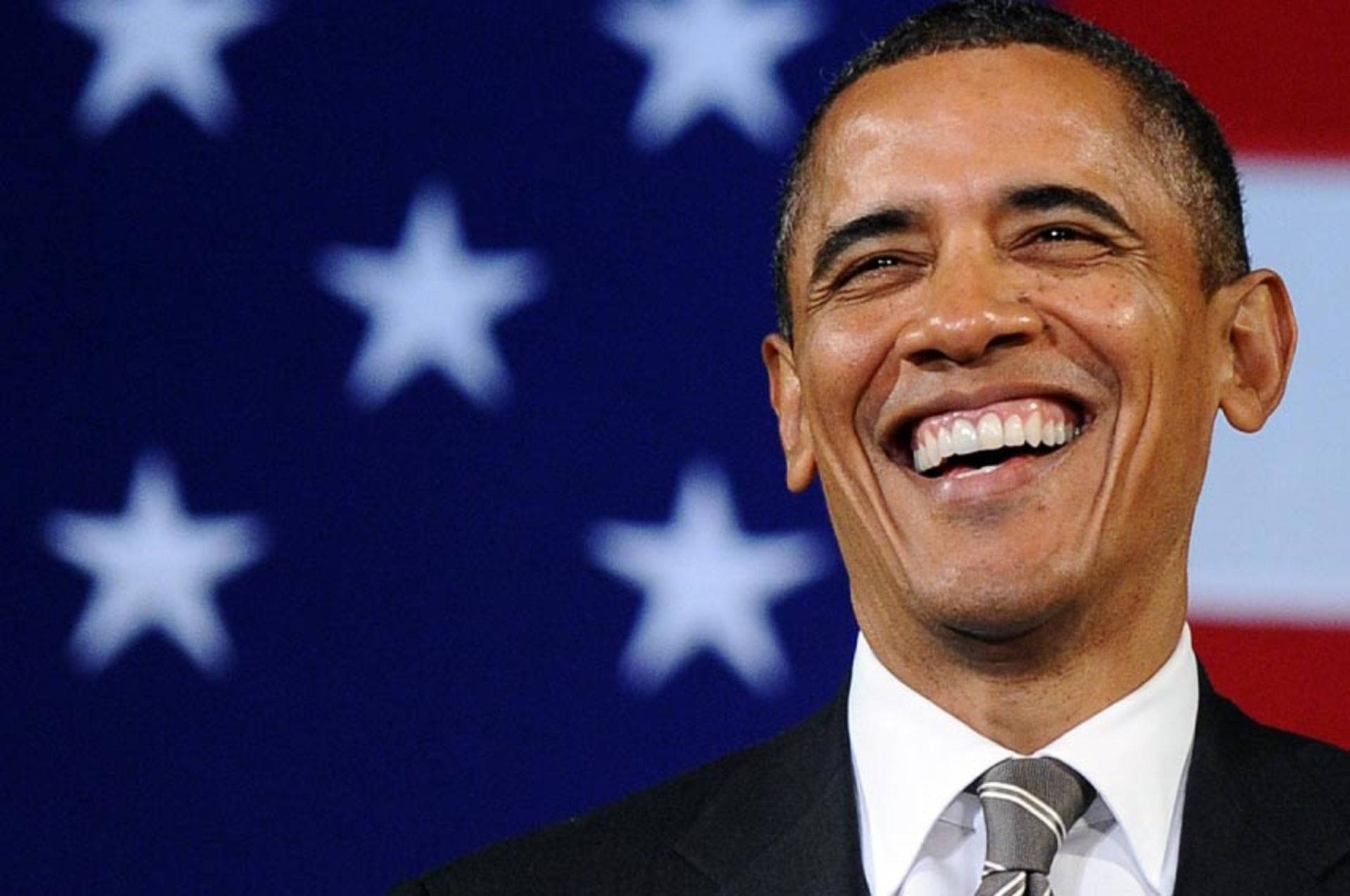Barack Obama Smiling Candid Shot Background