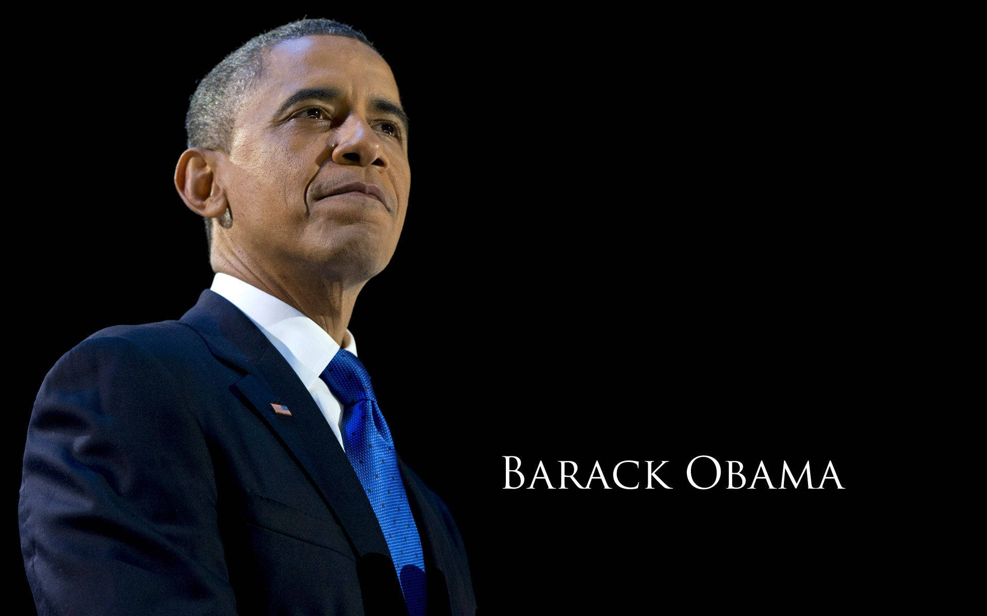 Barack Obama With Persian Blue Tie Background