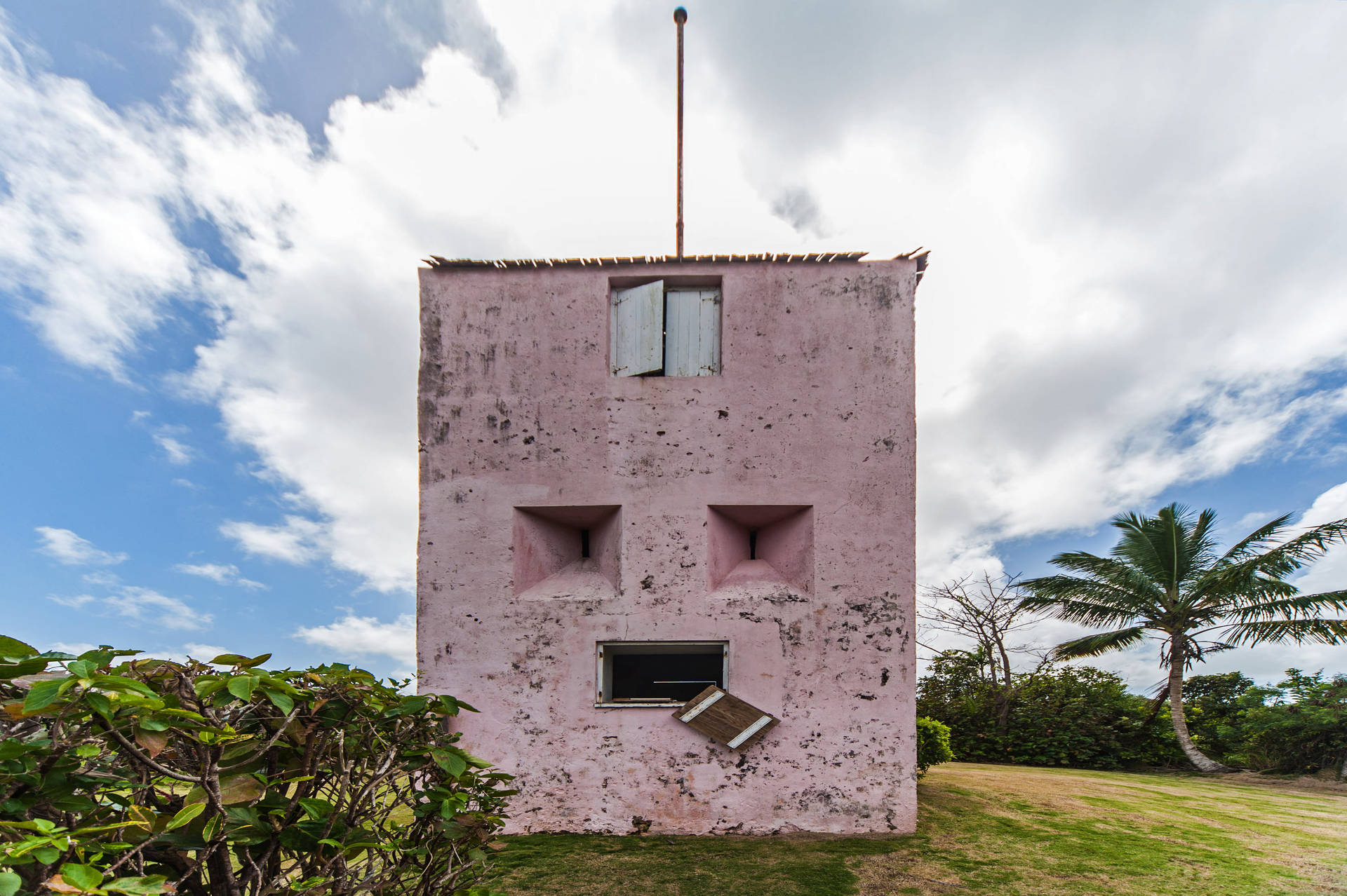 Barbados Pink House Background