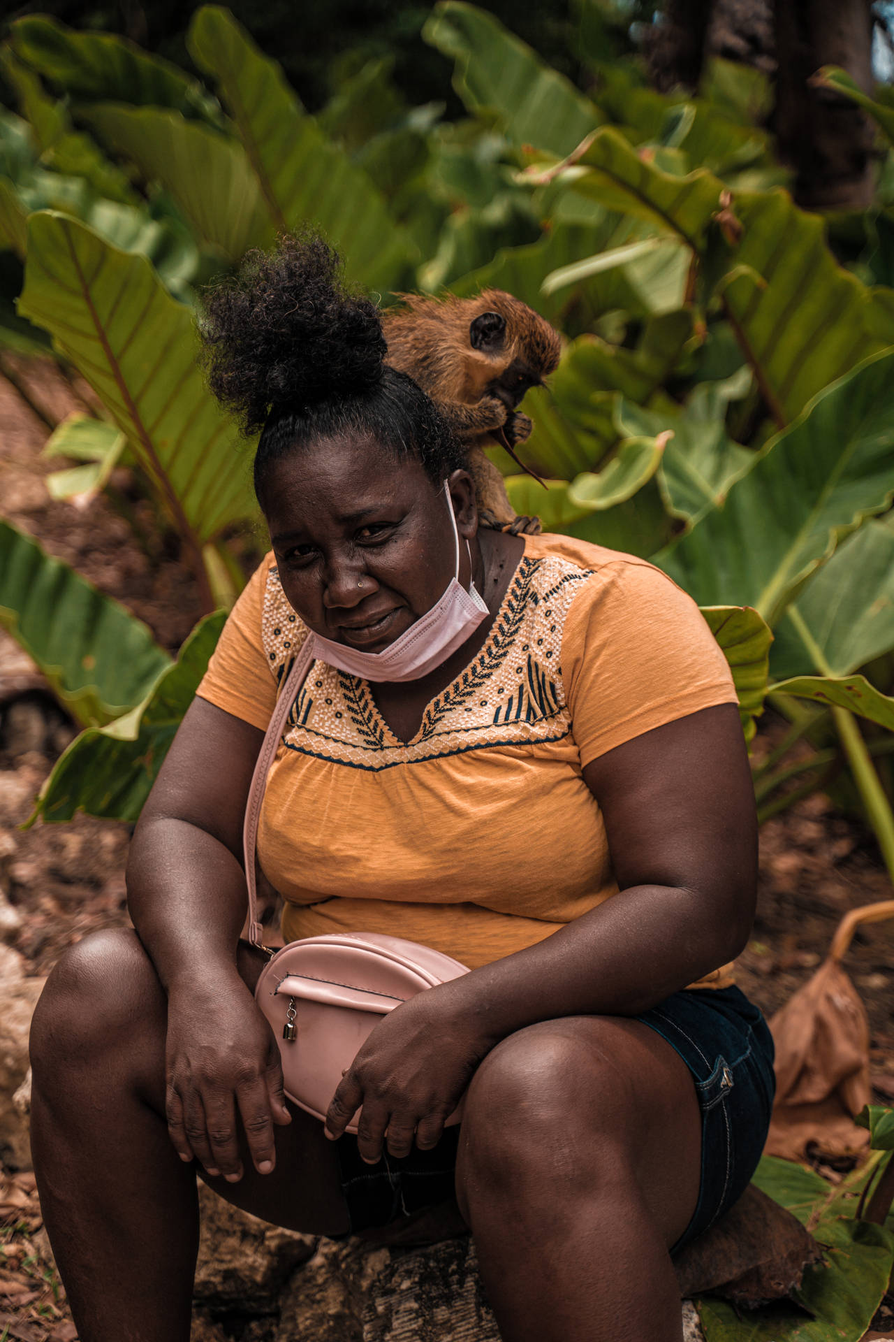 Barbados Squirrel Of Woman Background