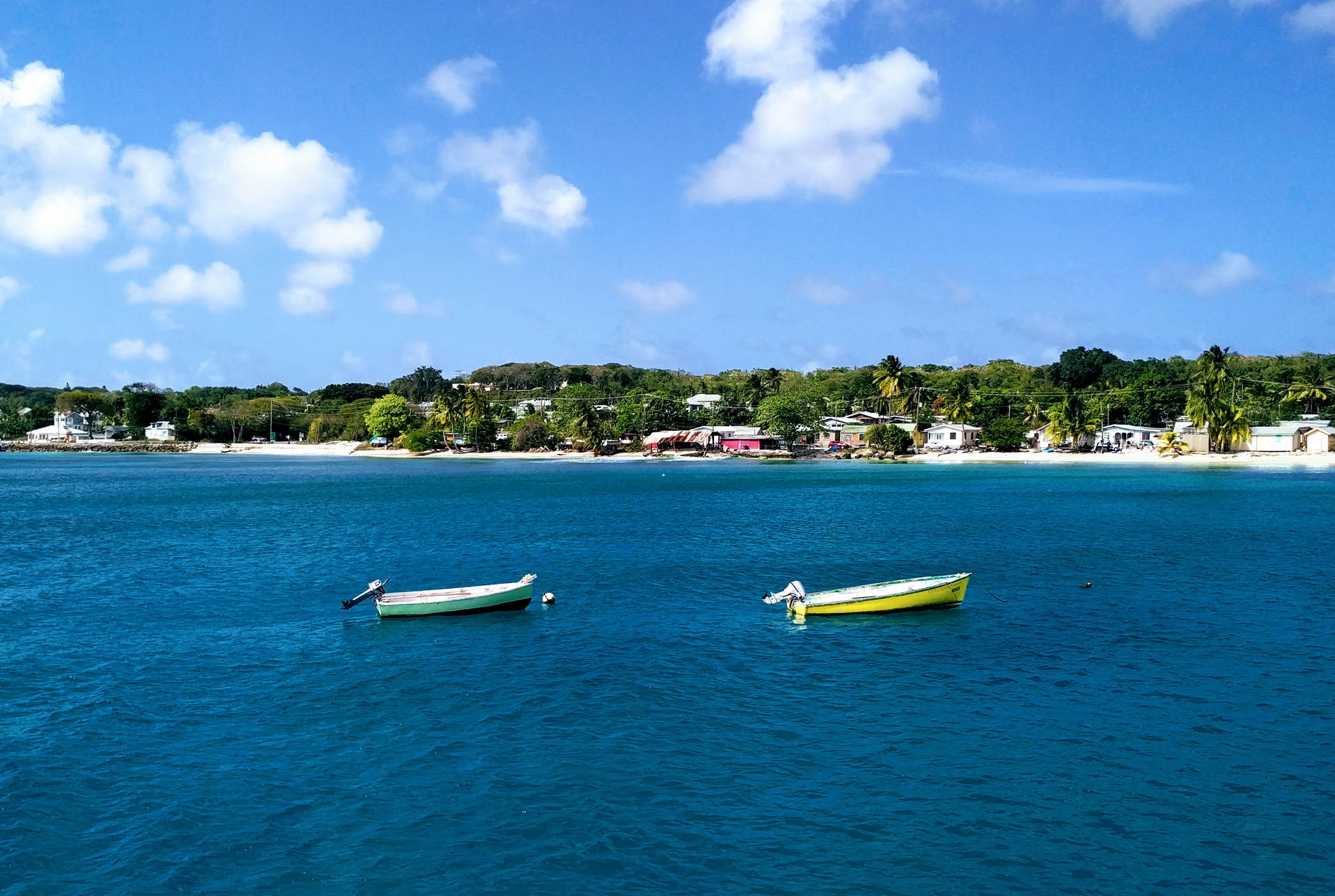 Barbados With Two Boats Background