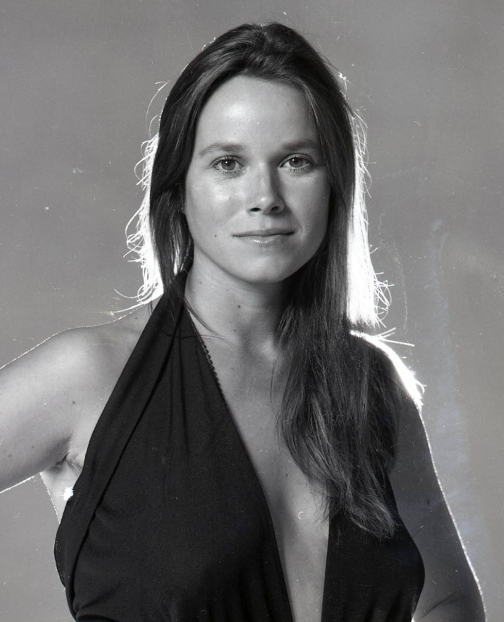 Barbara Hershey In Black And White Background