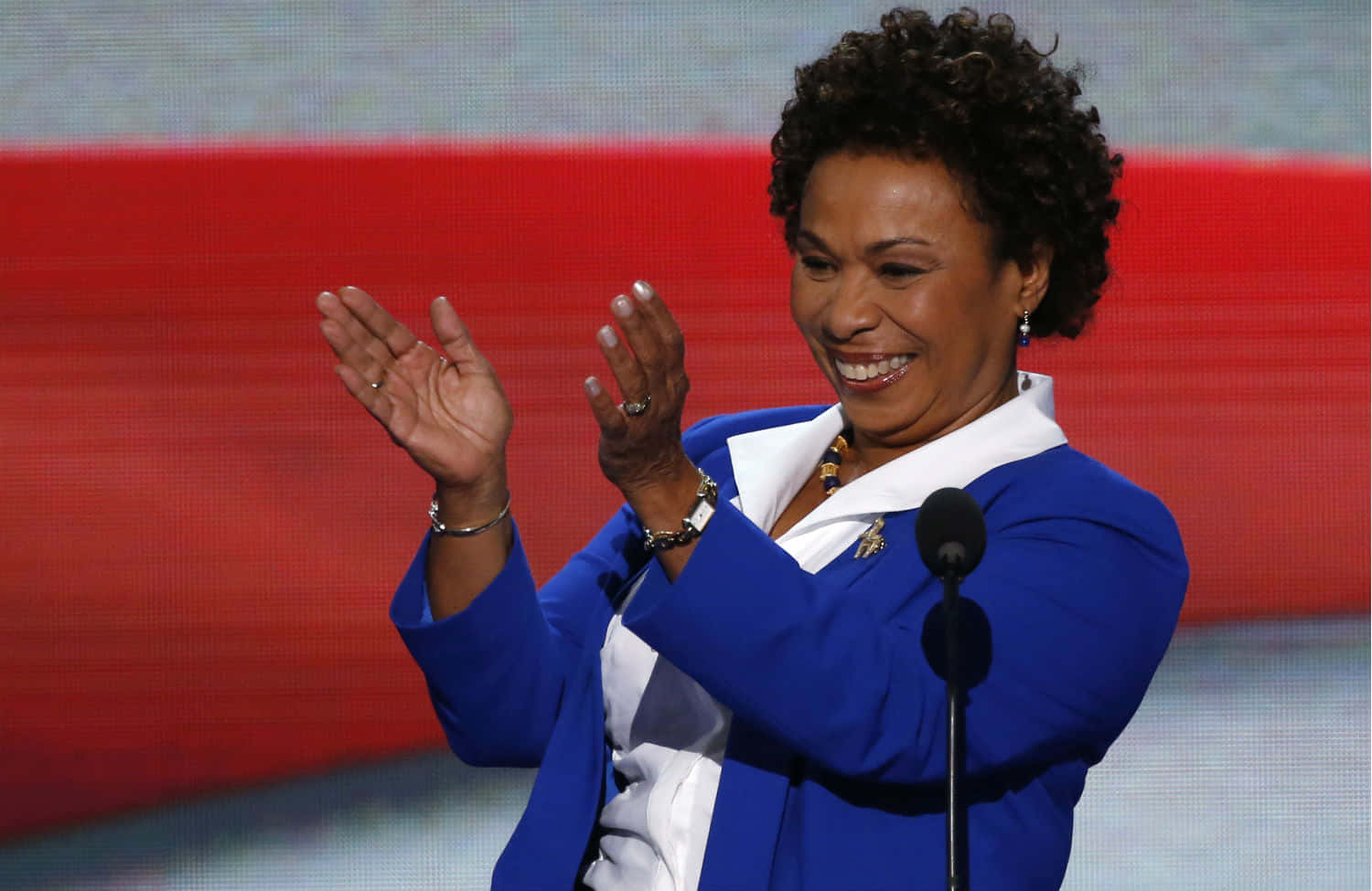 Barbara Lee Clapping Hands Happily Background