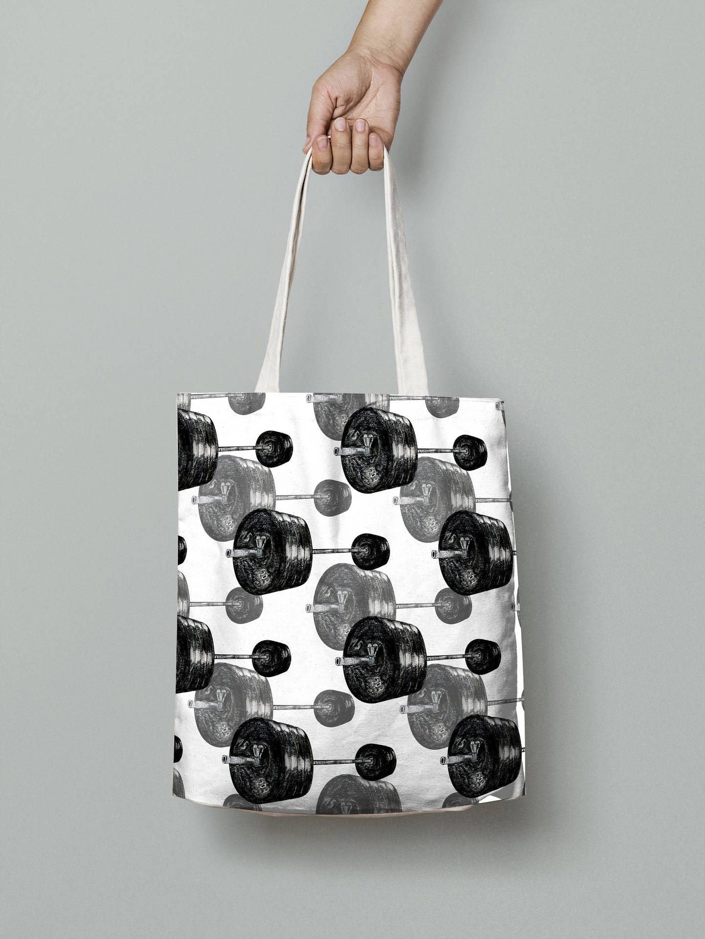 Barbell Canvas Bag Background