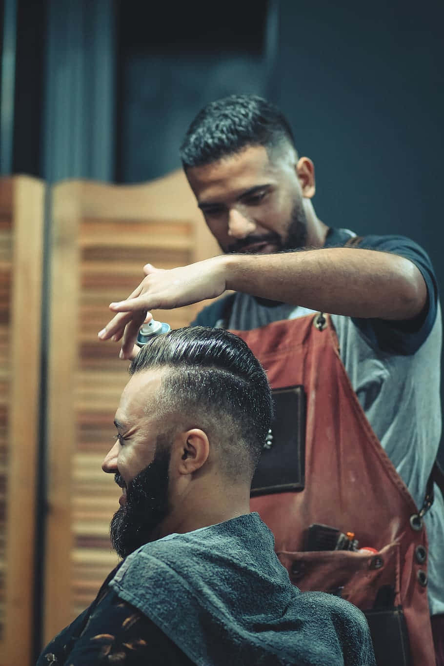 Barber Cutting Hair Background