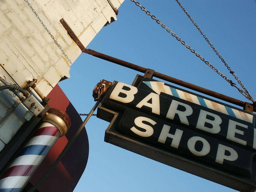 Barber Pole Street Sign Background