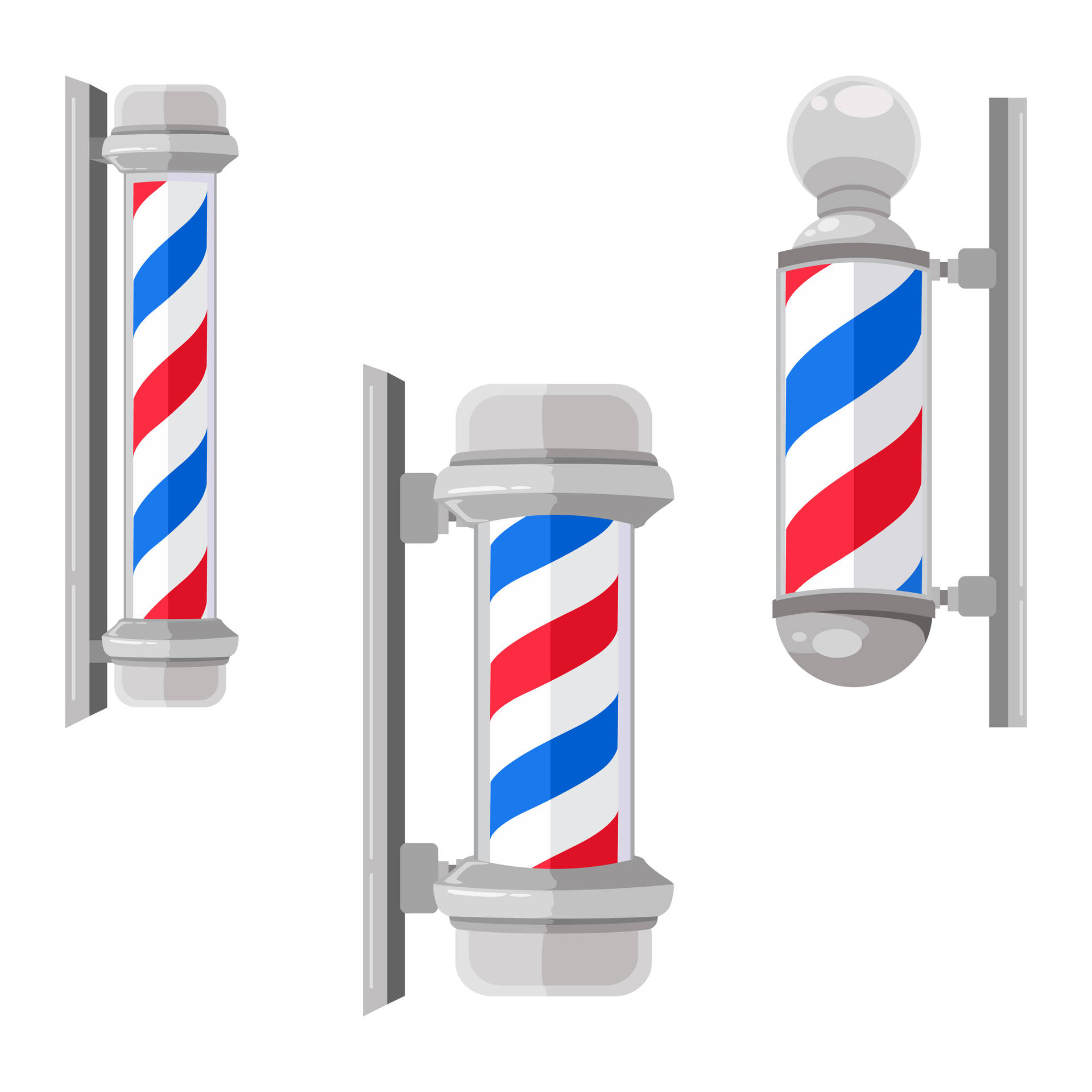 Barber Poles Vector Art Background