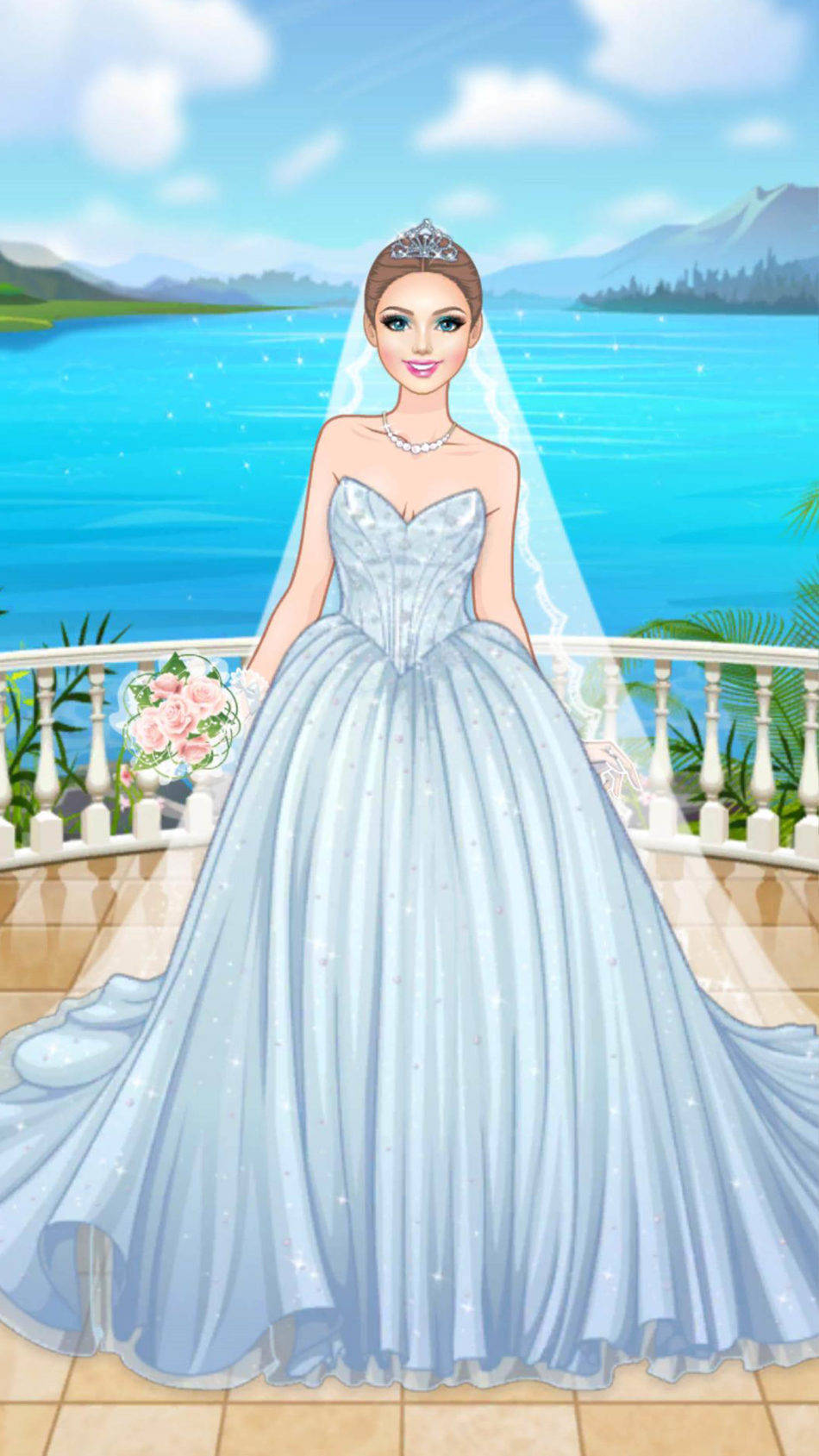 Barbie Blue Wedding Dress Background