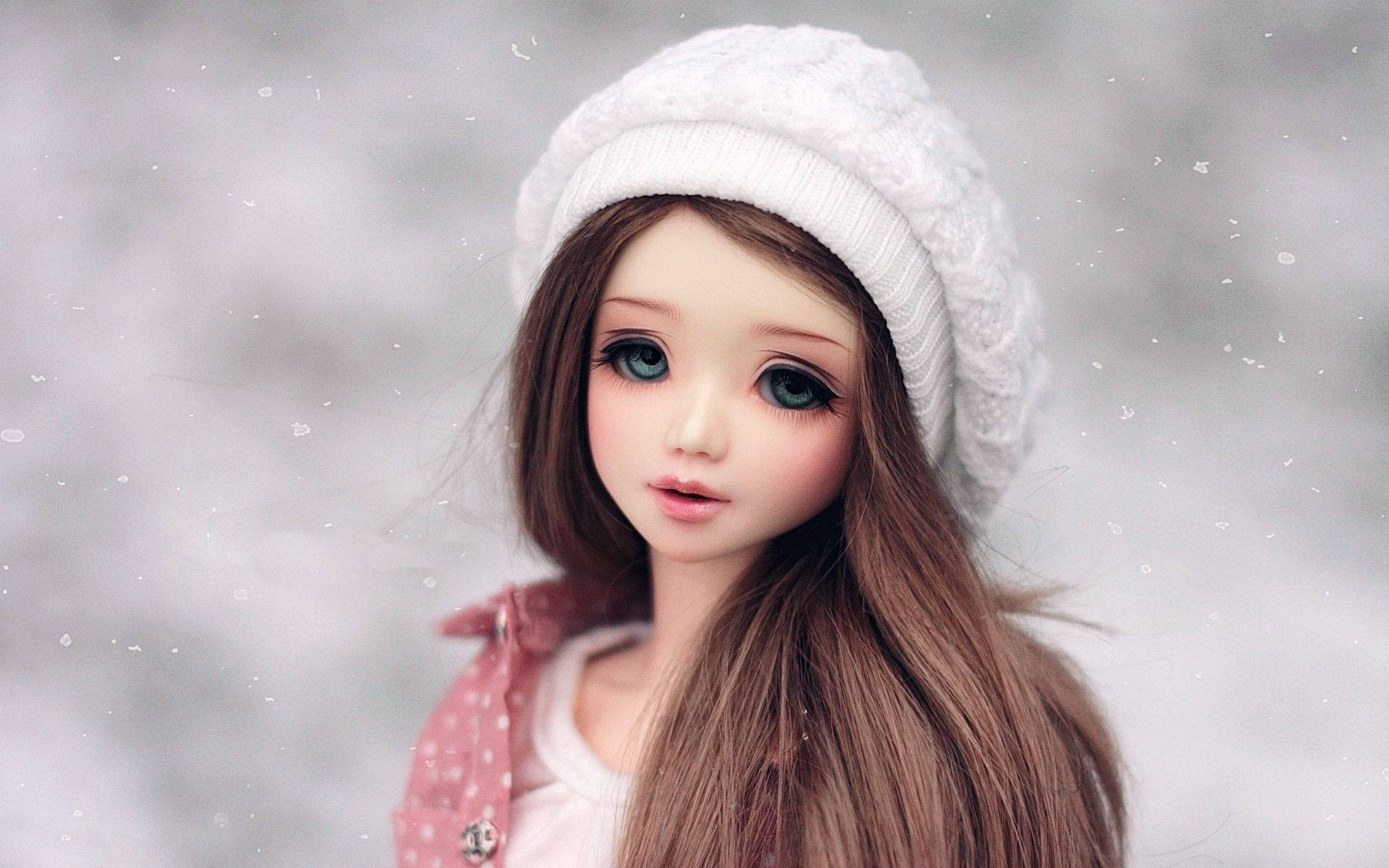Barbie Doll In The Snow Background