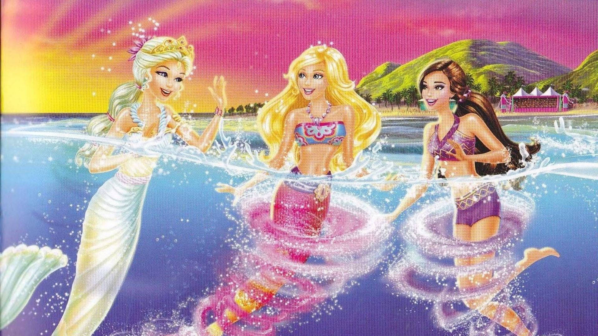 Barbie Mermaids Transforming Background