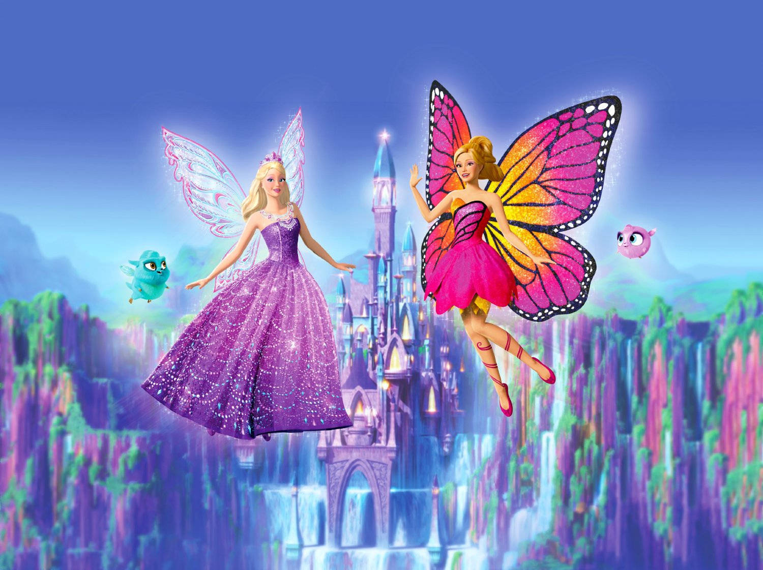 Barbie Princess Catania Mariposa Flying Background