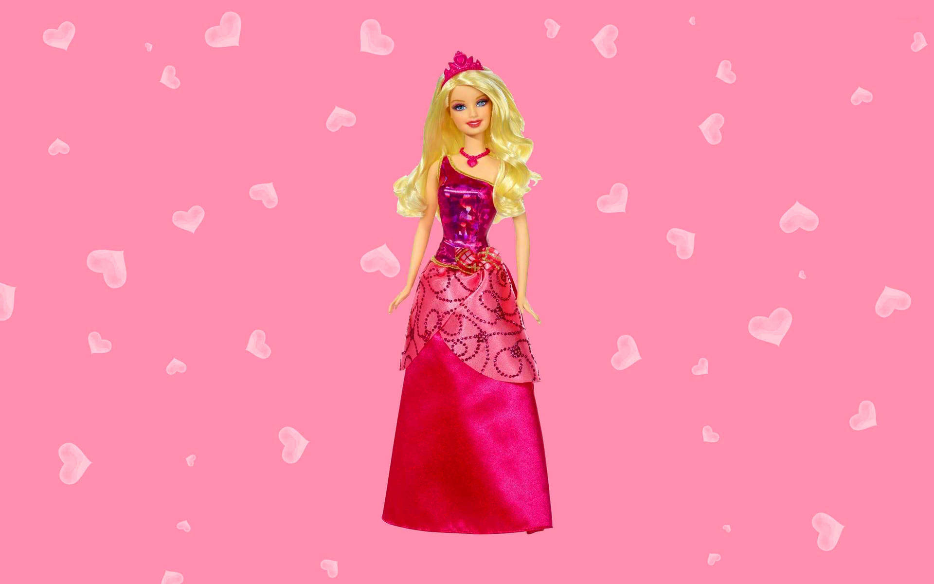 Barbie Princess Charm School Blair Doll Standing Majestically. Background