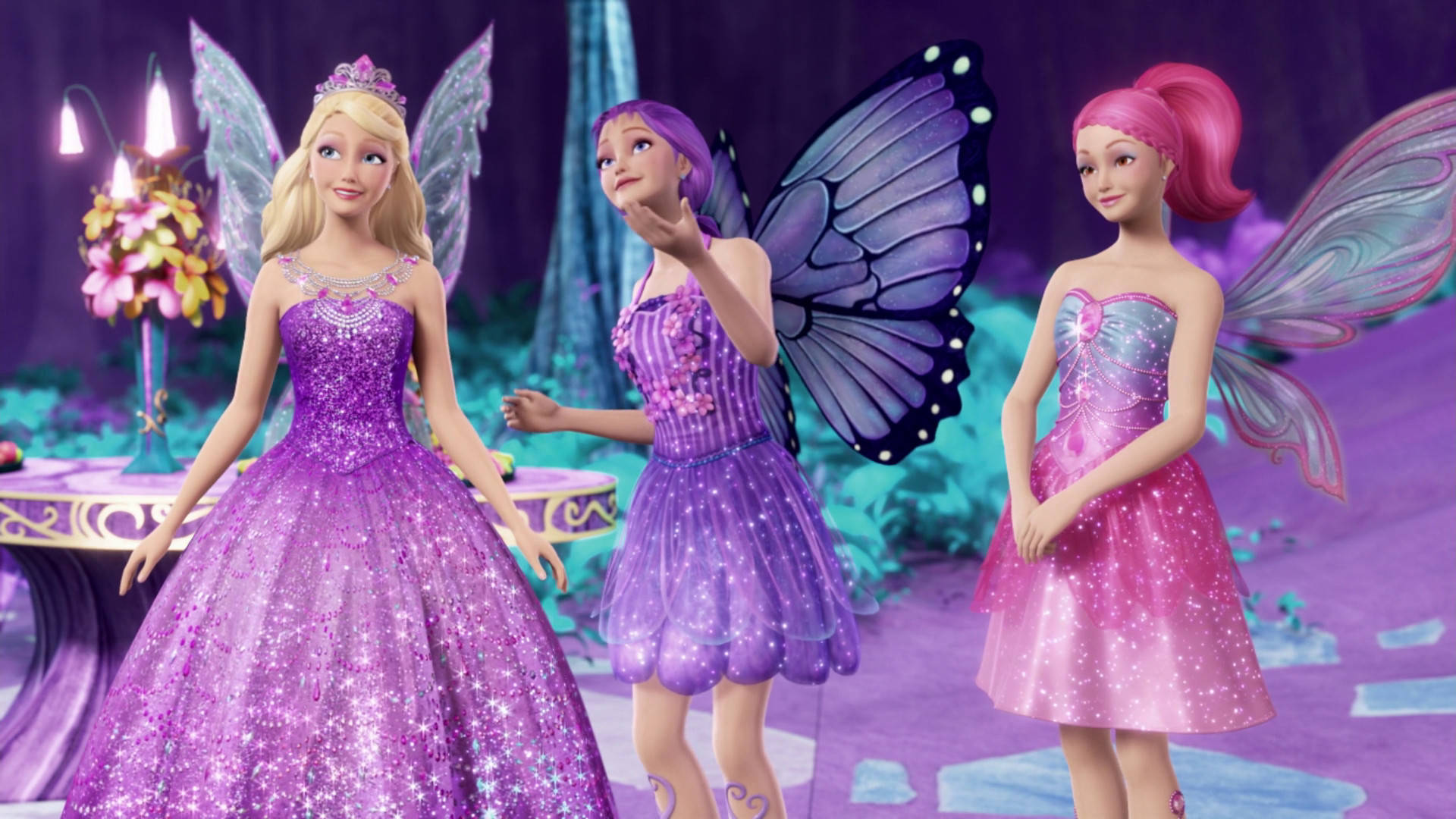 Barbie Princess Mariposa Fairy Friend Background