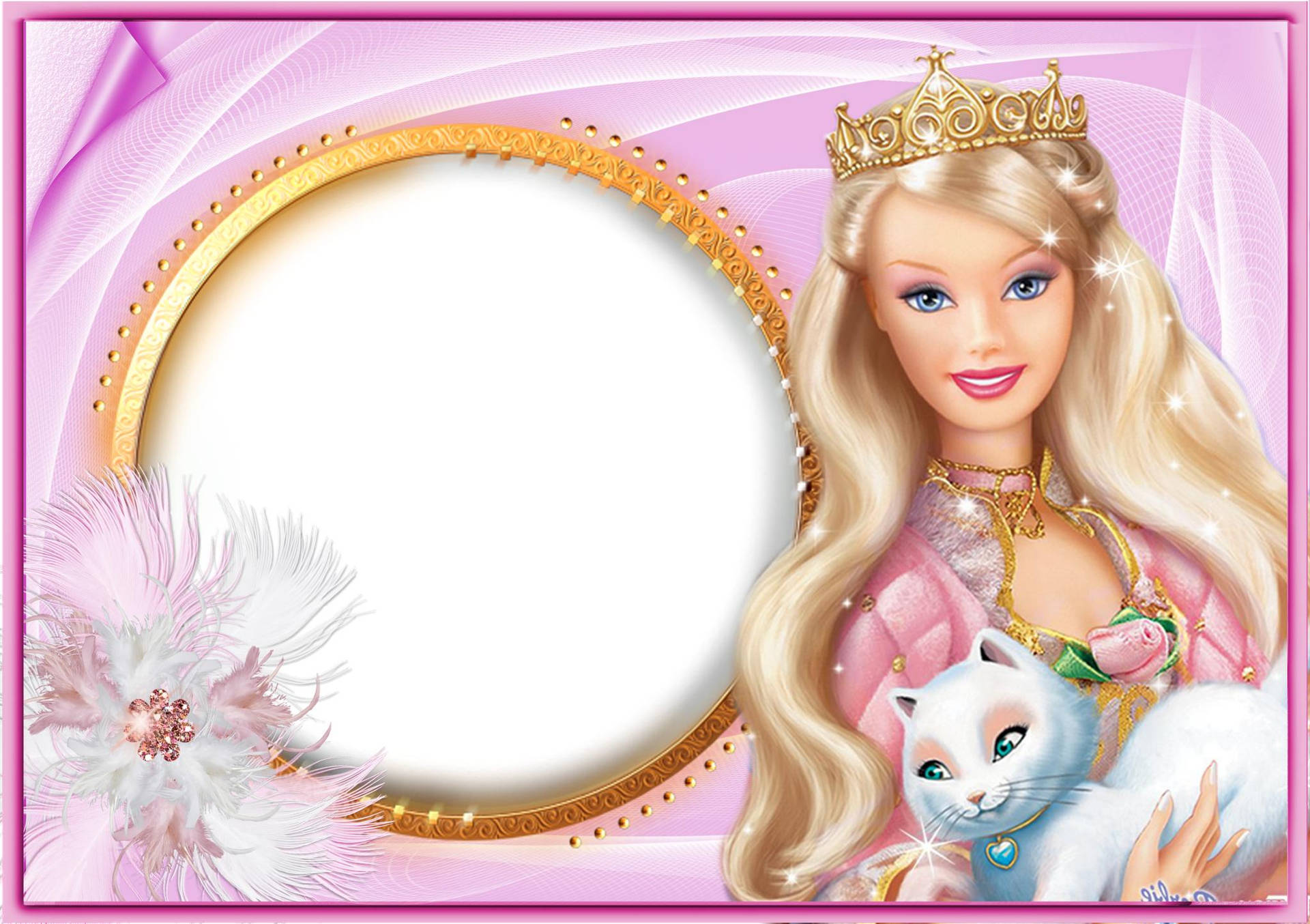 Barbie Sparkling In Pink Fashion Background