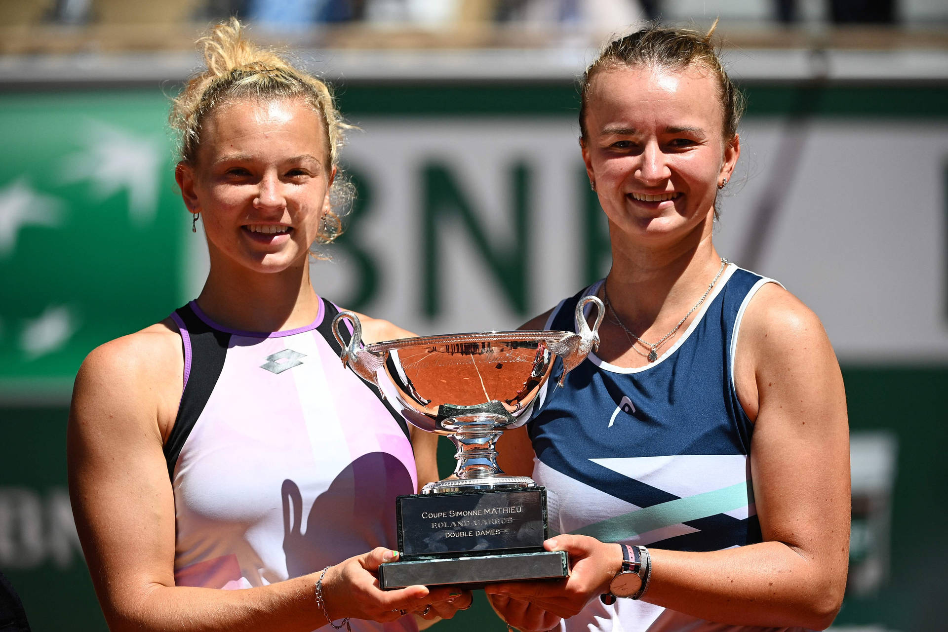 Barbora Krejcikova With Teammate Background