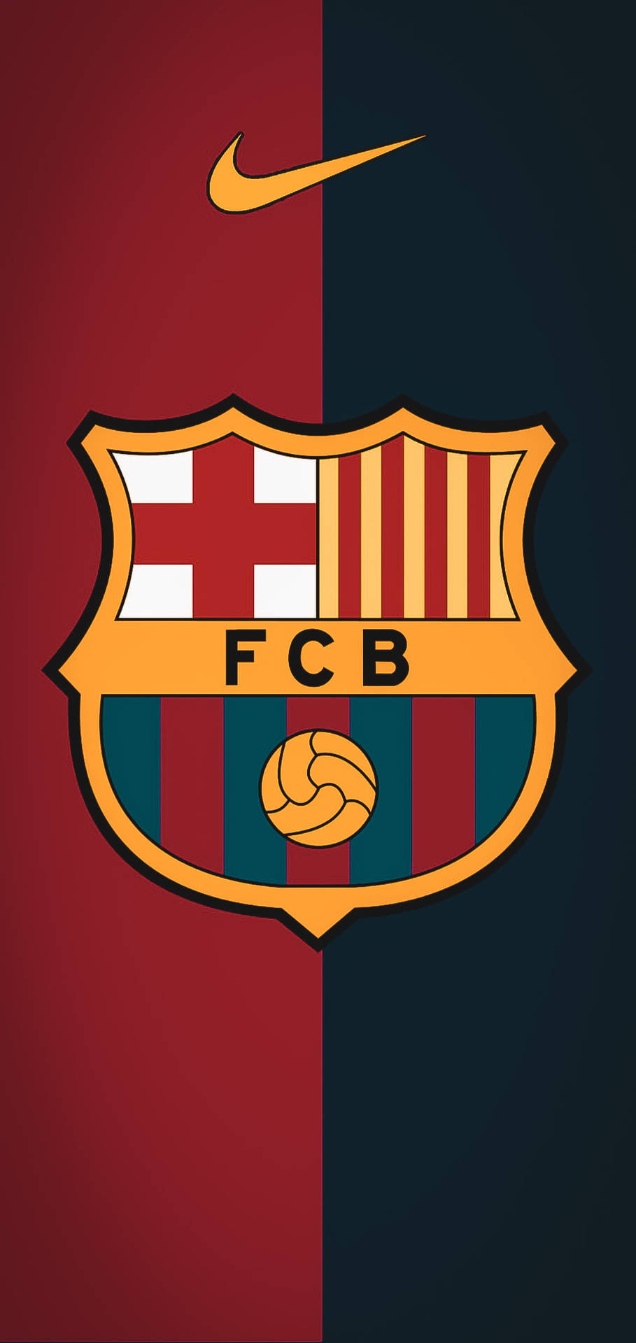 Barcelona Fc And Nike Logos Background