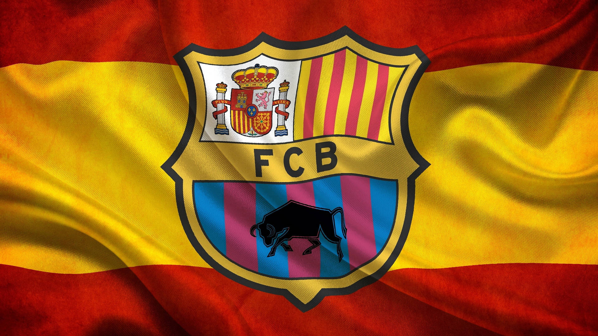 Barcelona Fc And Spanish Flag