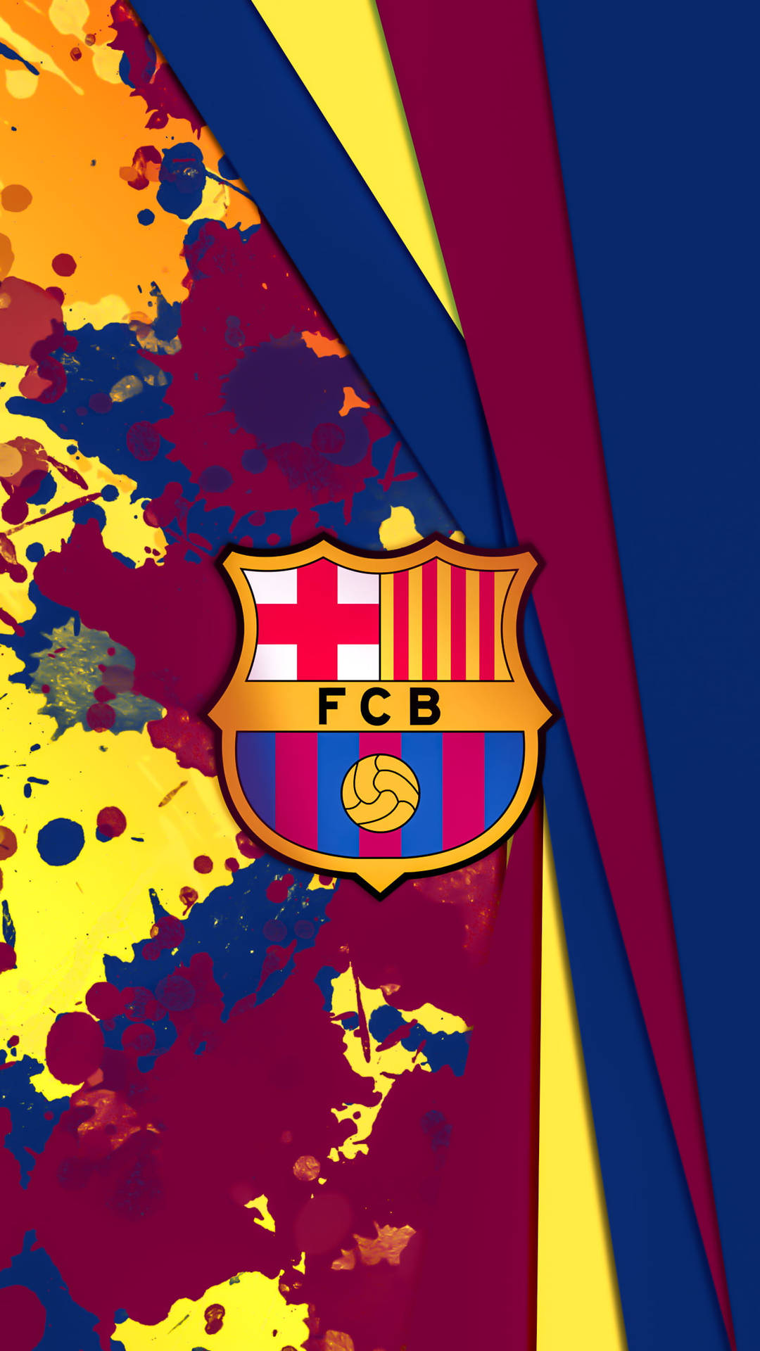 Barcelona Fc Splatters And Stripes Background