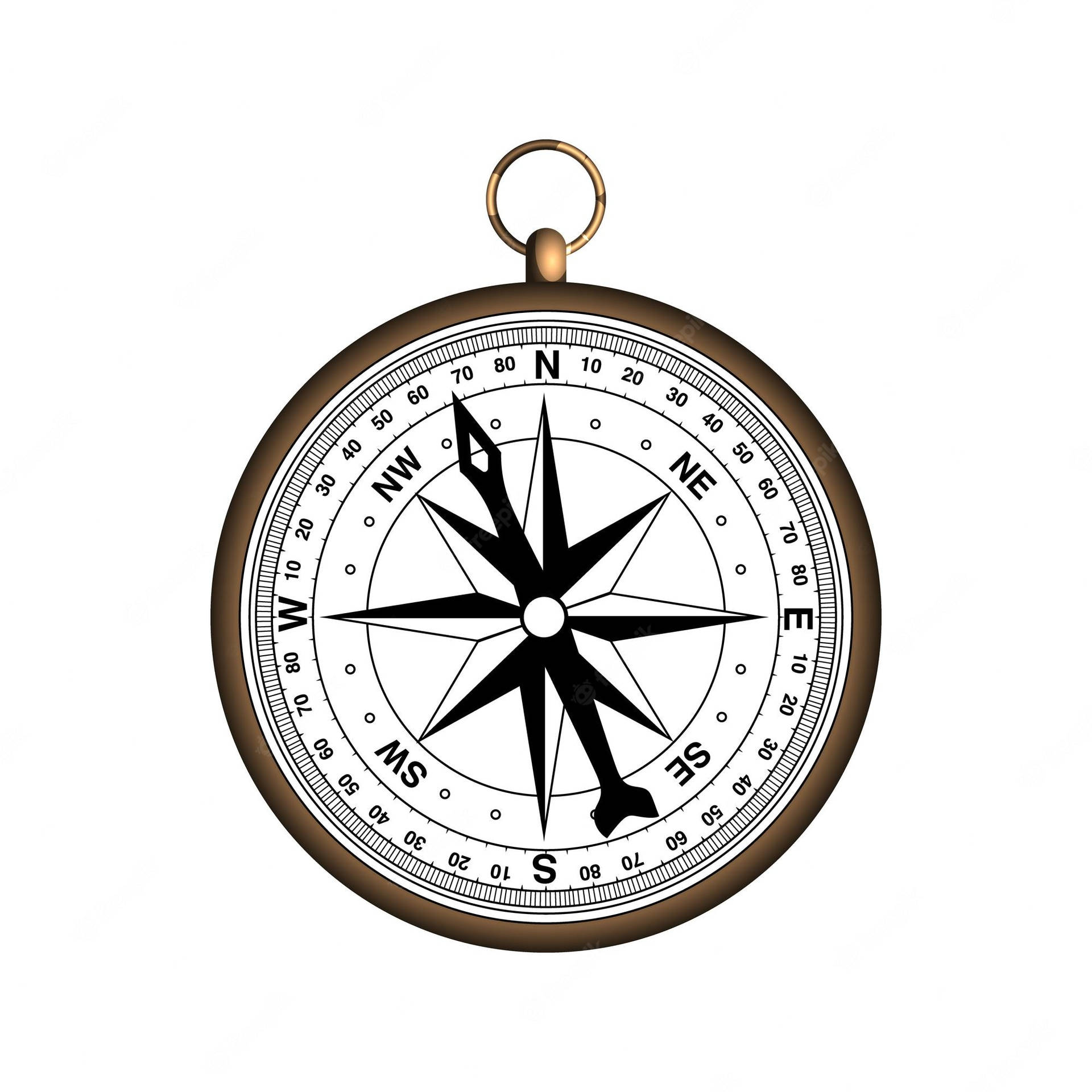 Bare Bronze Directional Compass Background