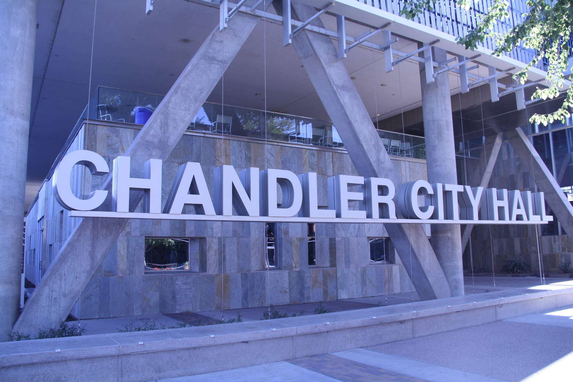 Bare Chandler City Hall Sign Background