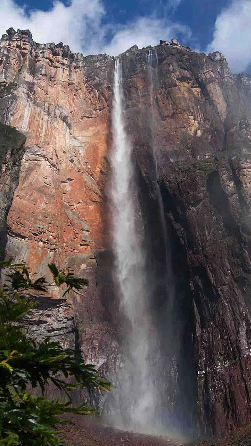 Bare Rock Tepuy And Angel Falls Background