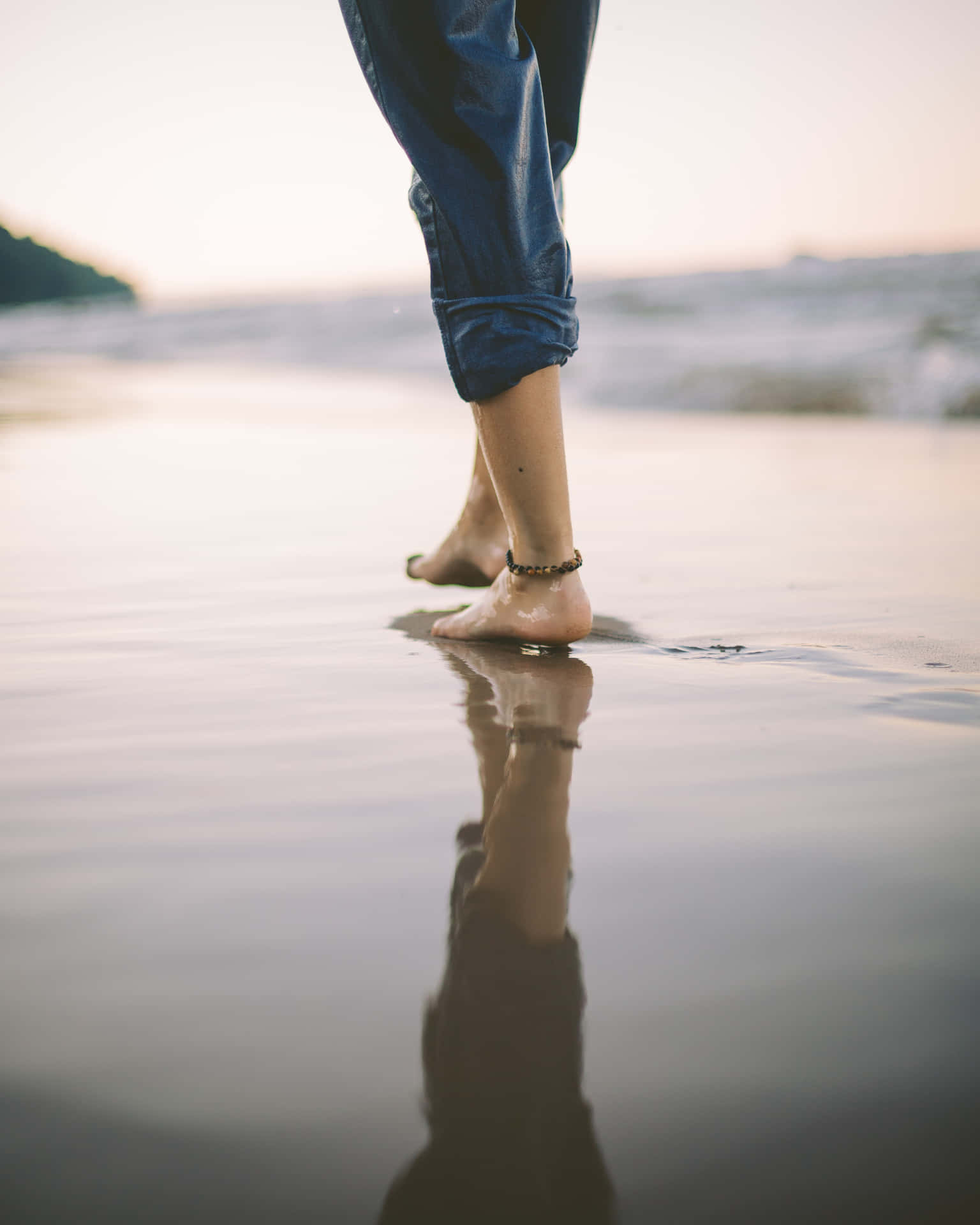 Barefoot Beach Walk Background