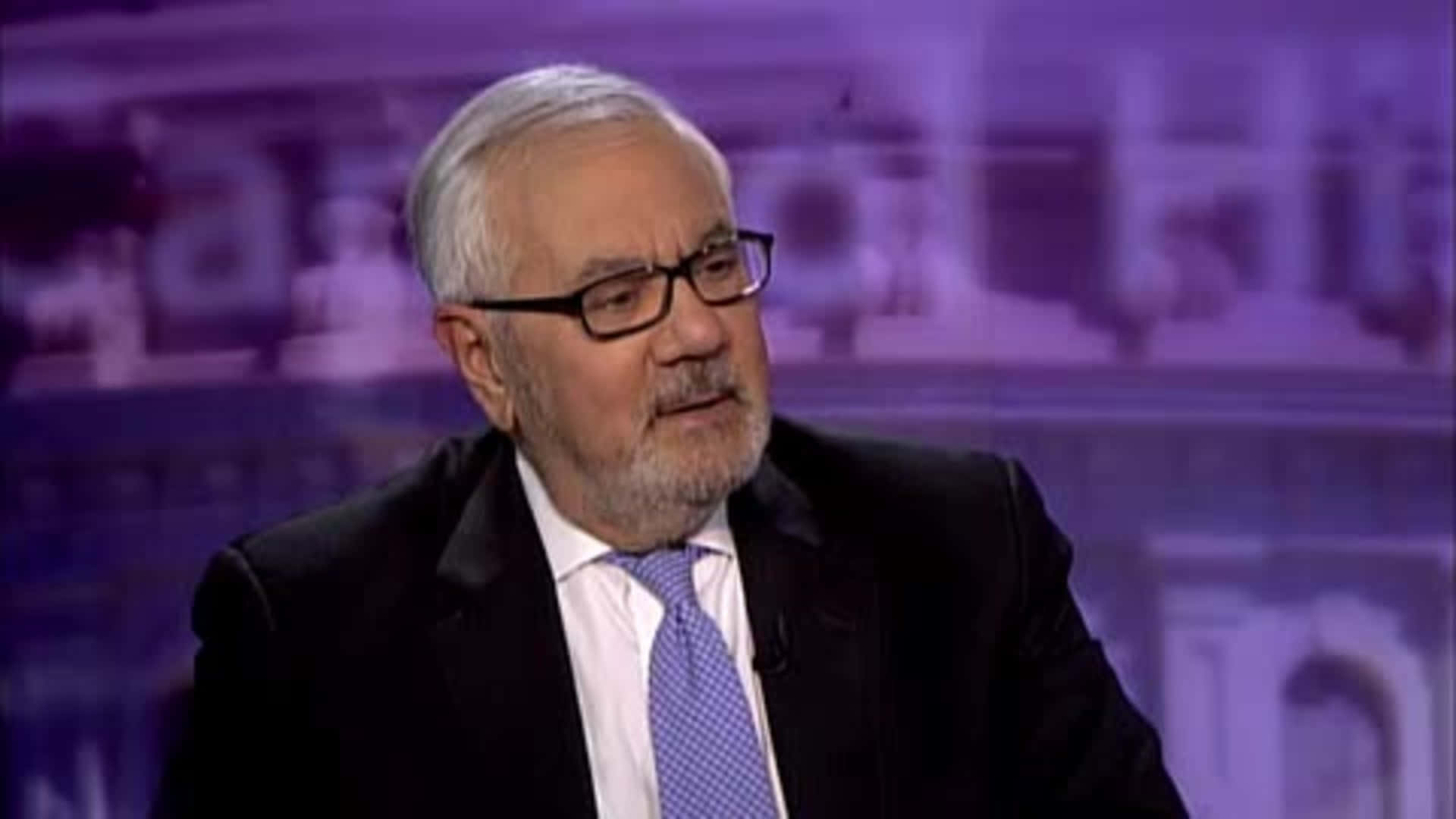 Barney Frank Against A Violet Background