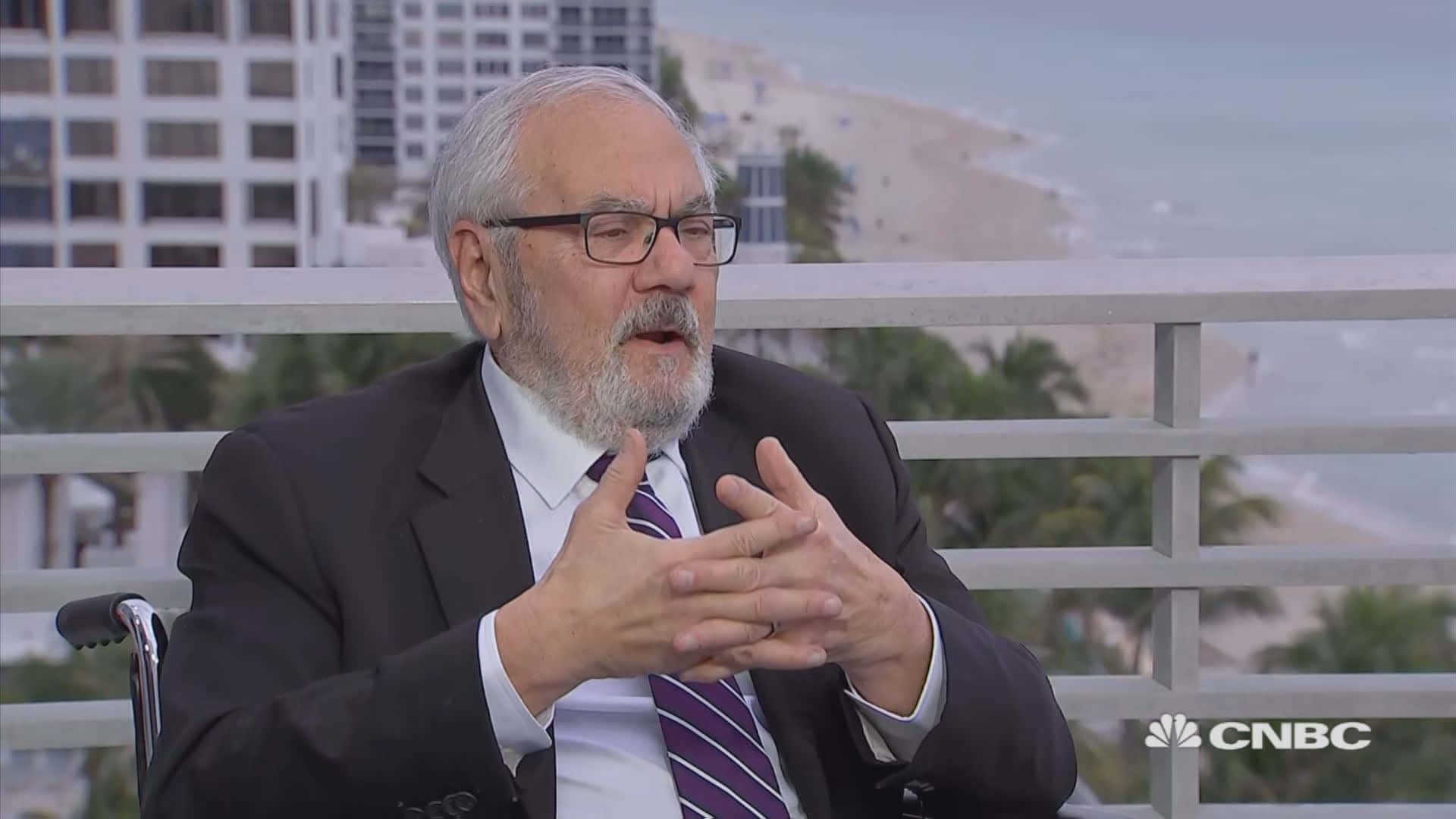 Barney Frank Speaking During A Cnbc Interview Background