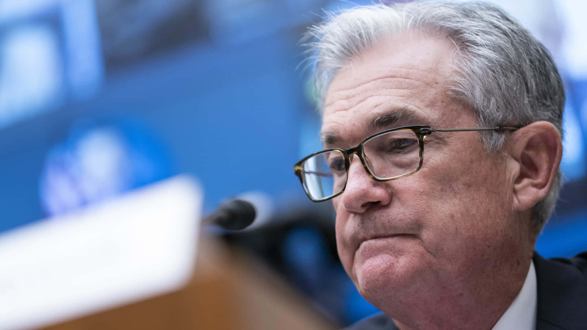 Barney Frank With Lips Pursed In Discussion Background