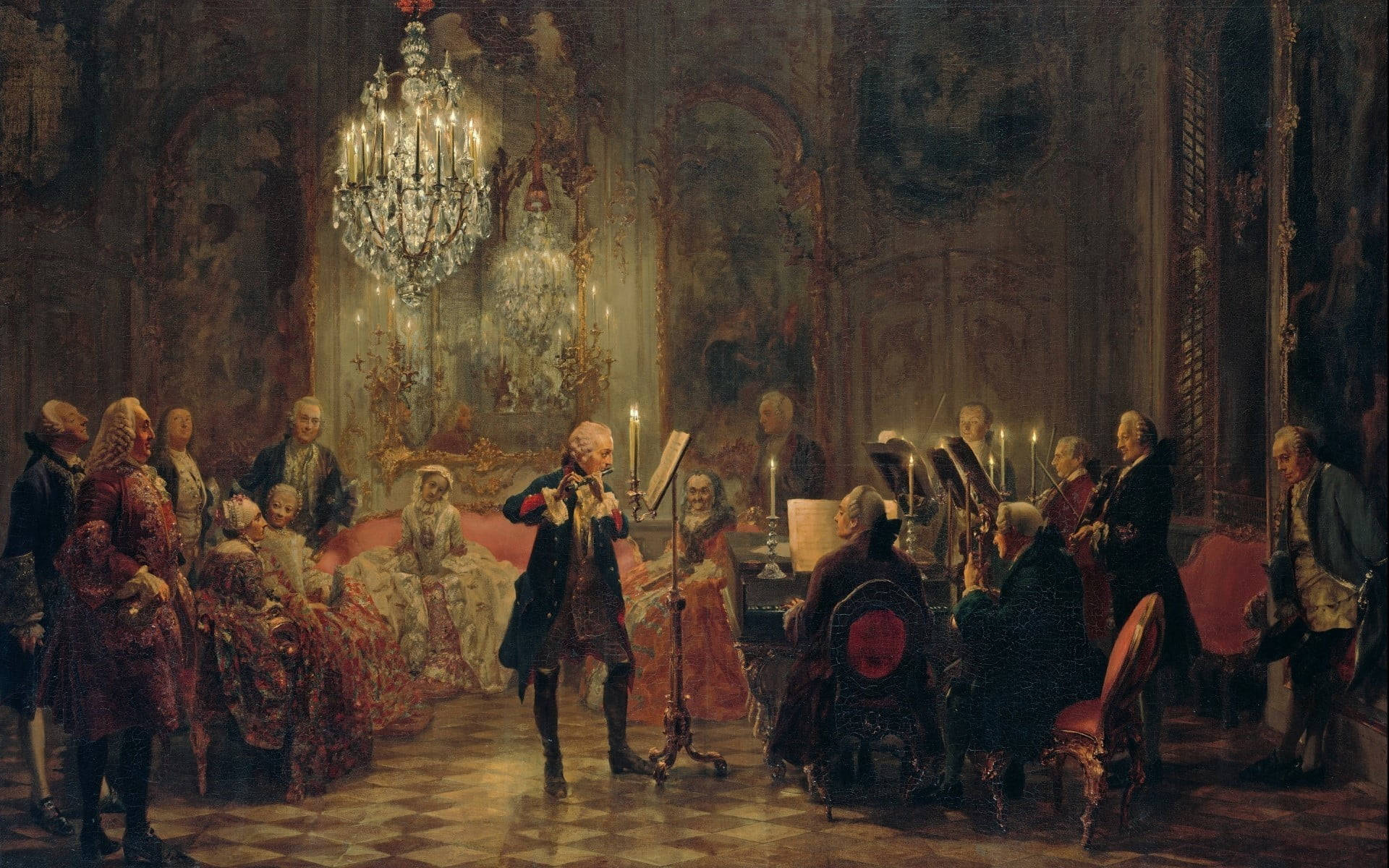 Baroque Era Music Concert Painting Background