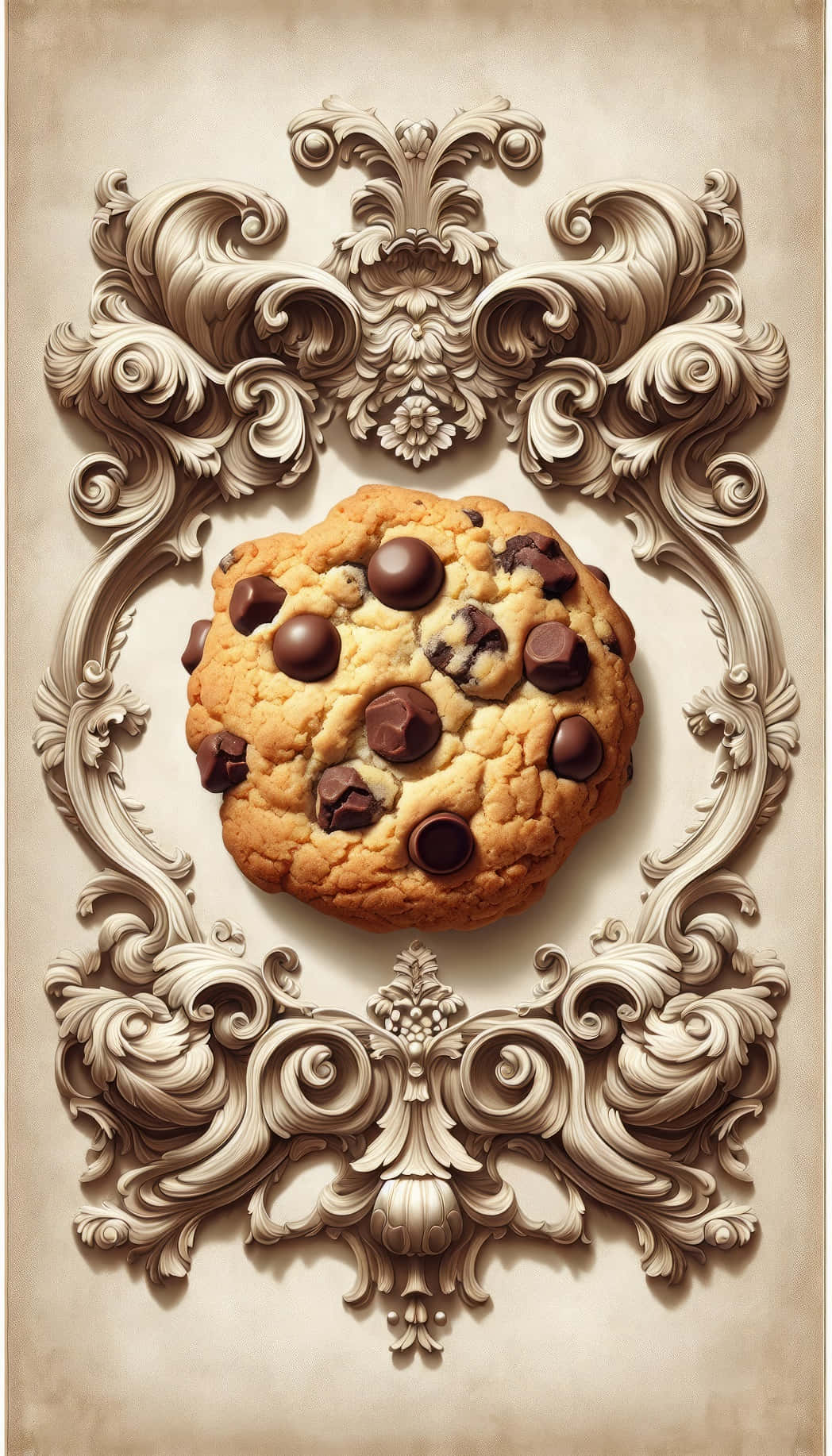 Baroque Style Chocolate Chip Cookie Background