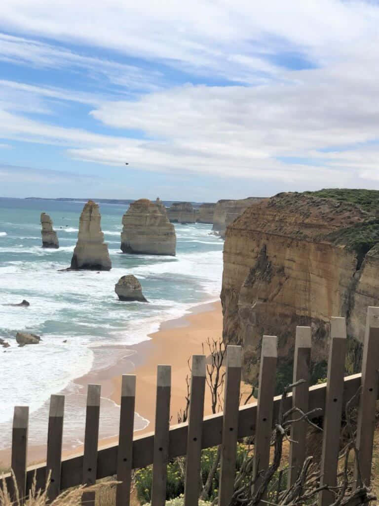 Barriers In Twelve Apostles In Victoria Australia Background
