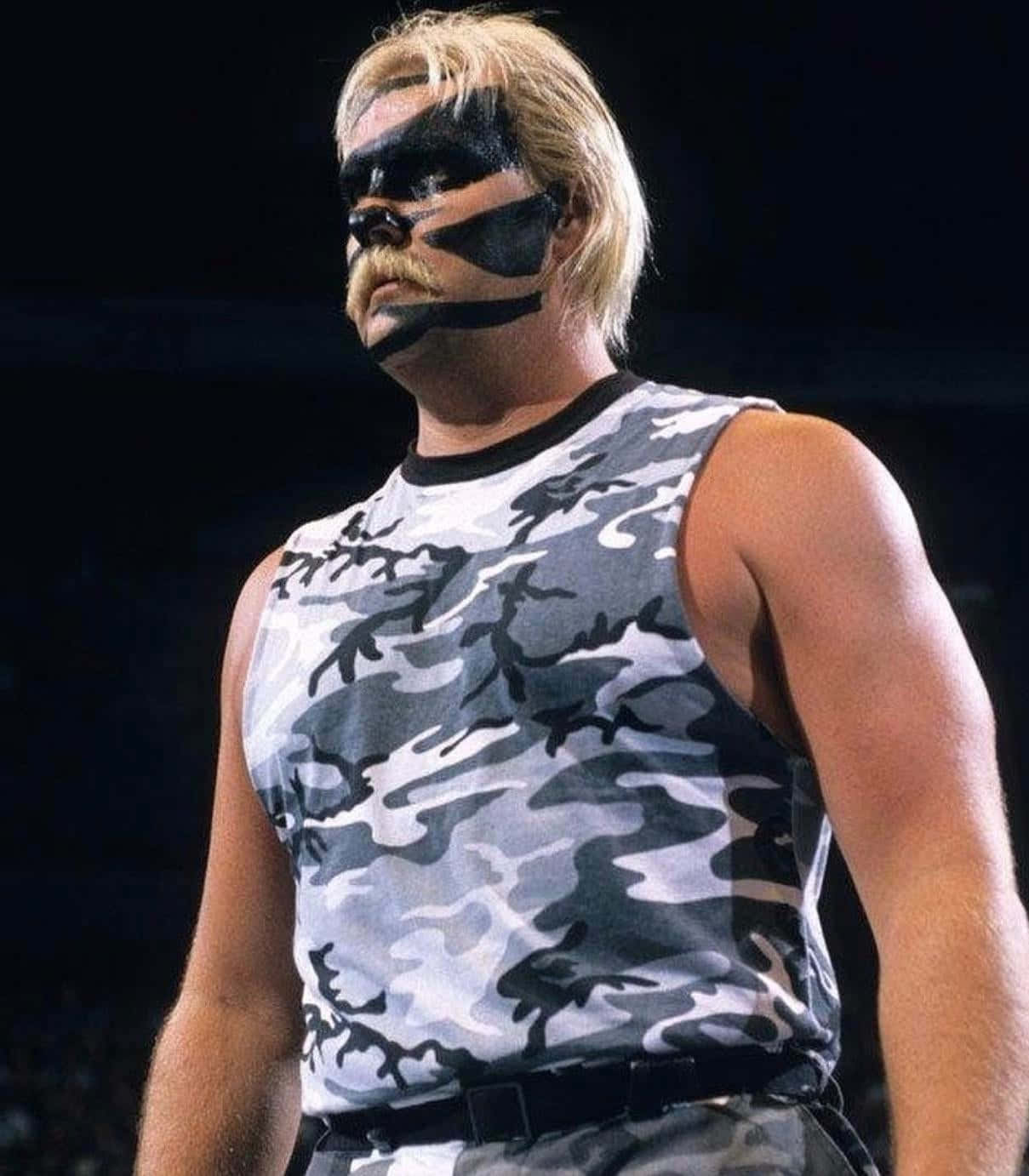 Barry Windham In Dramatic Black Face Paint Background