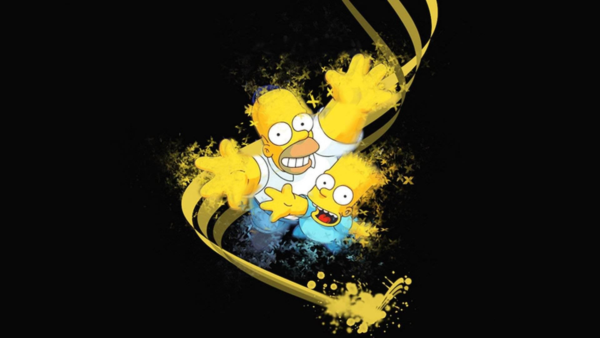 Bart And Homer Simpson Funny Background